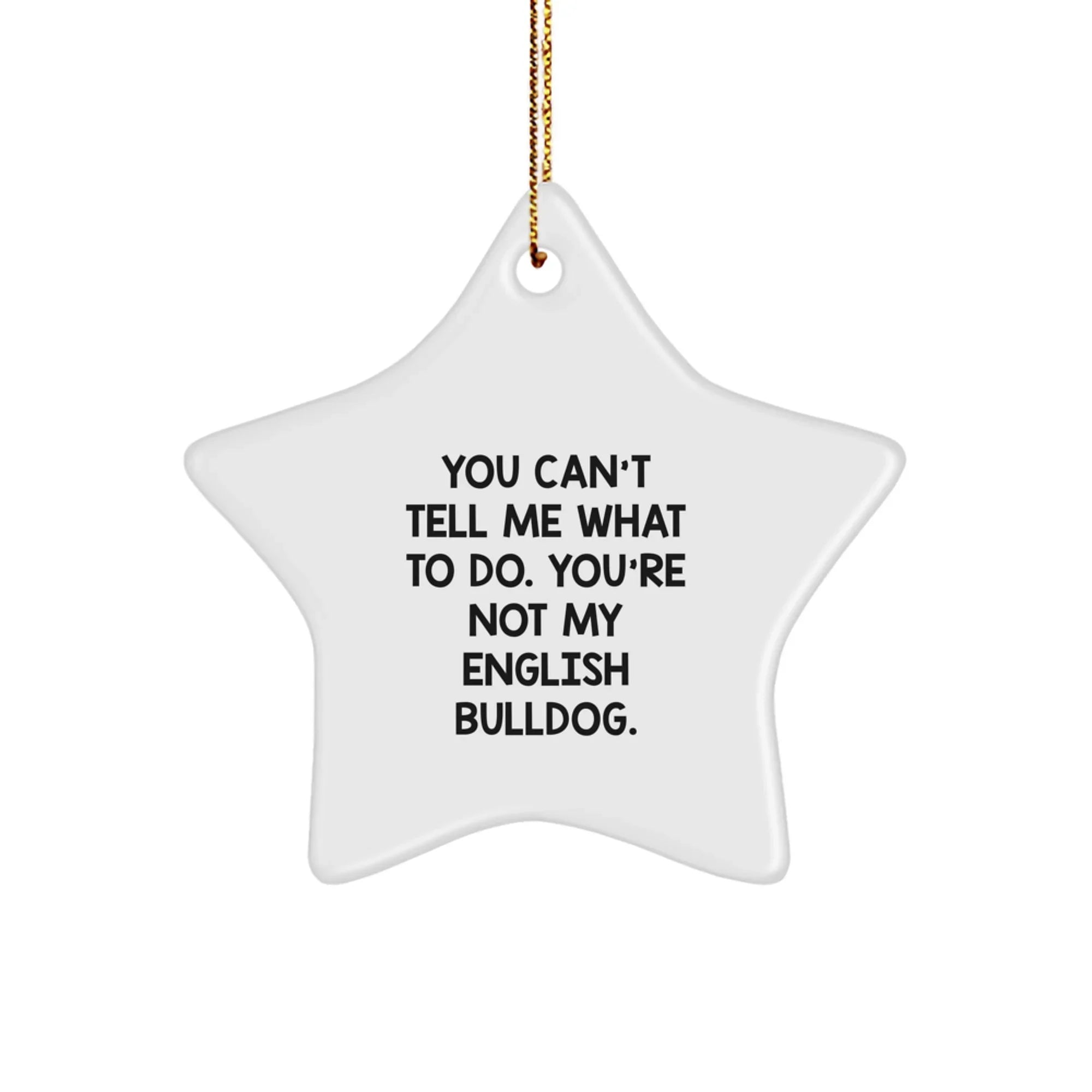 Funny English Bulldog Star Ornaments Gifts