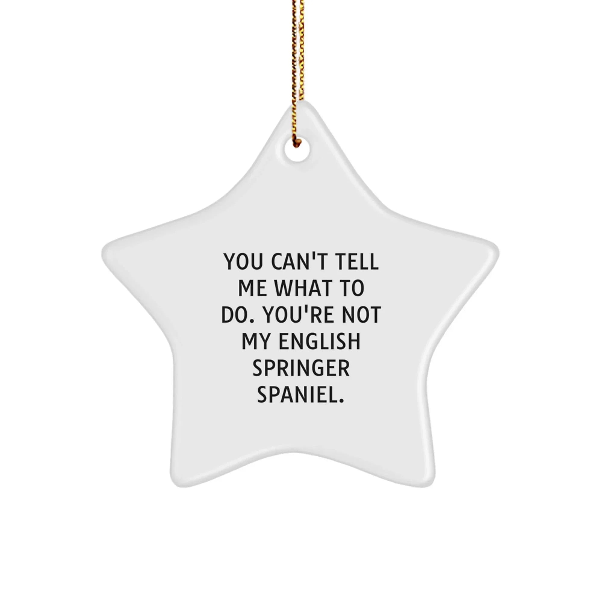 Dog Lovers- "Spaniel Christmas Joy"- Star Ornament- Funny Springer Gift