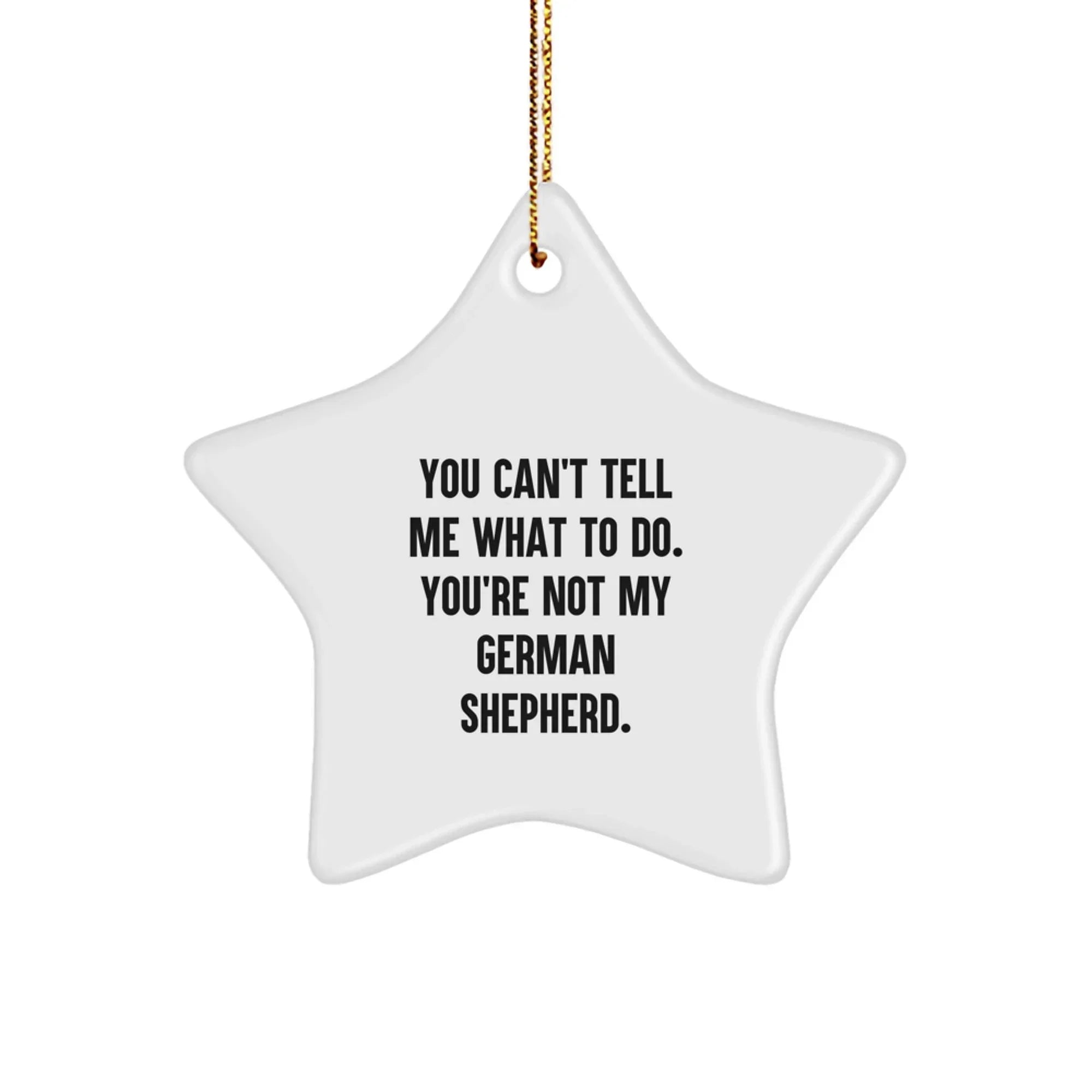 Funny German Shepherd Dog Gifts for Men Women Friends - Star Ornament with Quote You Can't Tell Me What To Do. You're Not My German Shepherd. - Christmas Unique Gifts from Family