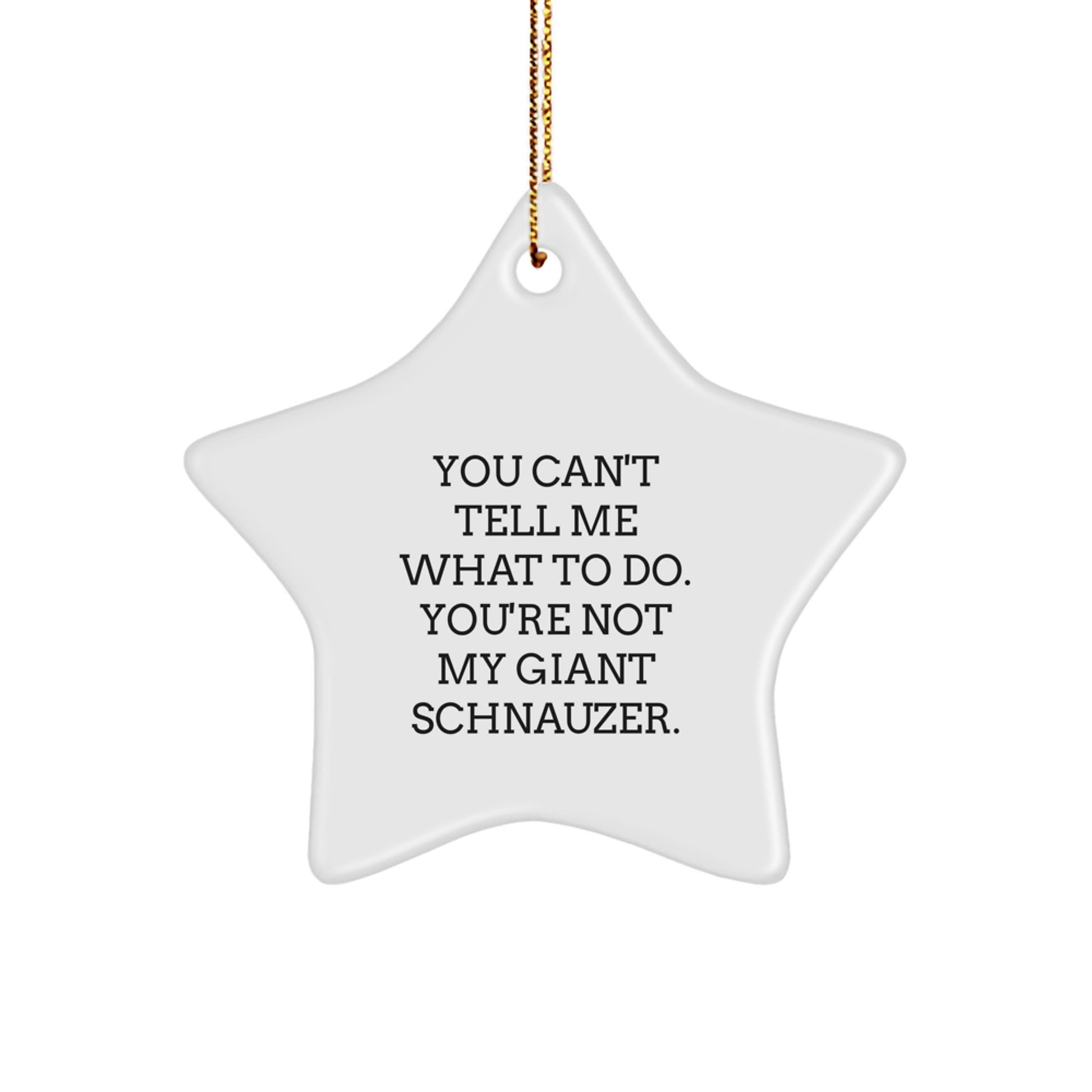 Funny Giant Schnauzer Dog Gifts for Friends Christmas Star Ornament, You Can't Tell Me What To Do. You're Not My Giant Schnauzer. - Gifts from Family - Image 1