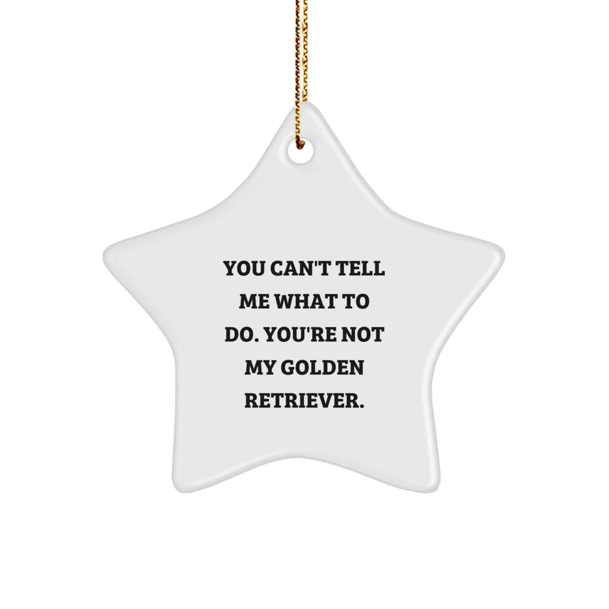 Golden Retriever Dog Lover's Christmas Unique Gift, You Can't Tell Me What To Do, Star Ornament, Gifts from Friends, for Golden Retriever Dog Owners, Christmas Unique Treasures