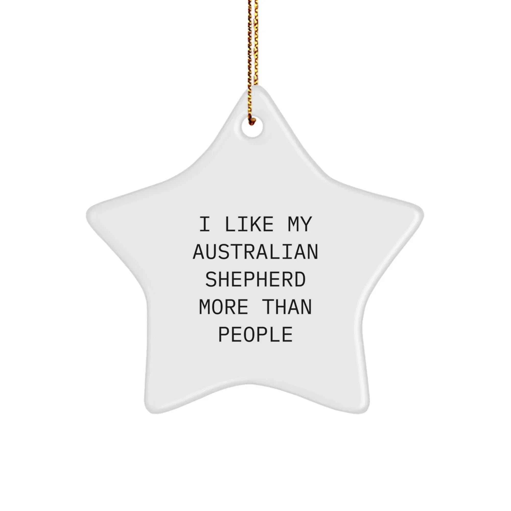 Funny Australian Shepherd Dog Christmas Unique Gifts from Friends to Dog Lovers, Star Ornaments for Australian Shepherd Dog Owners, I Like My Australian Shepherd More Than People