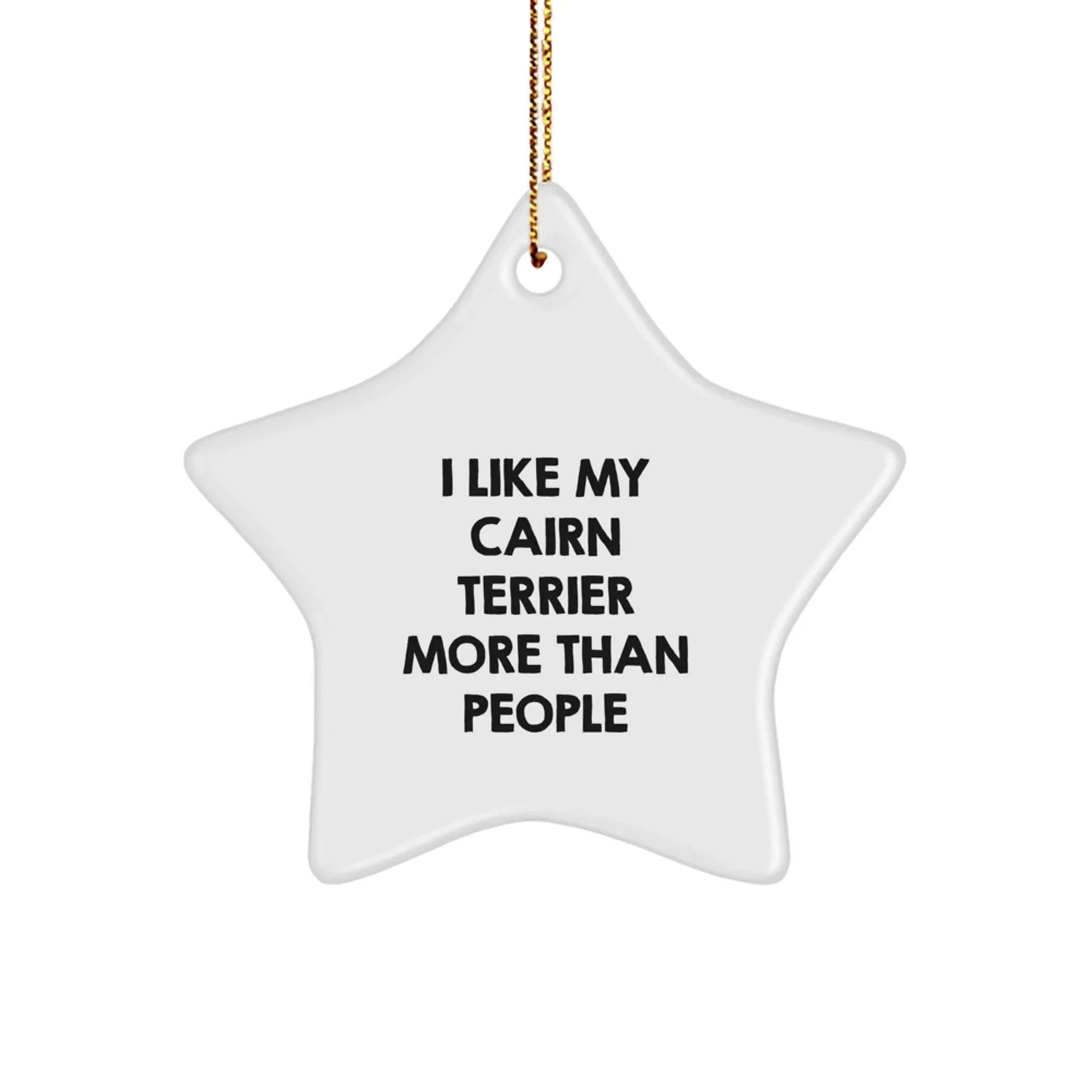 Funny Cairn Terrier Dog Christmas Star Ornament - Gifts from Friends for Cairn Terrier Dog Lovers - I Like My Cairn Terrier More Than People