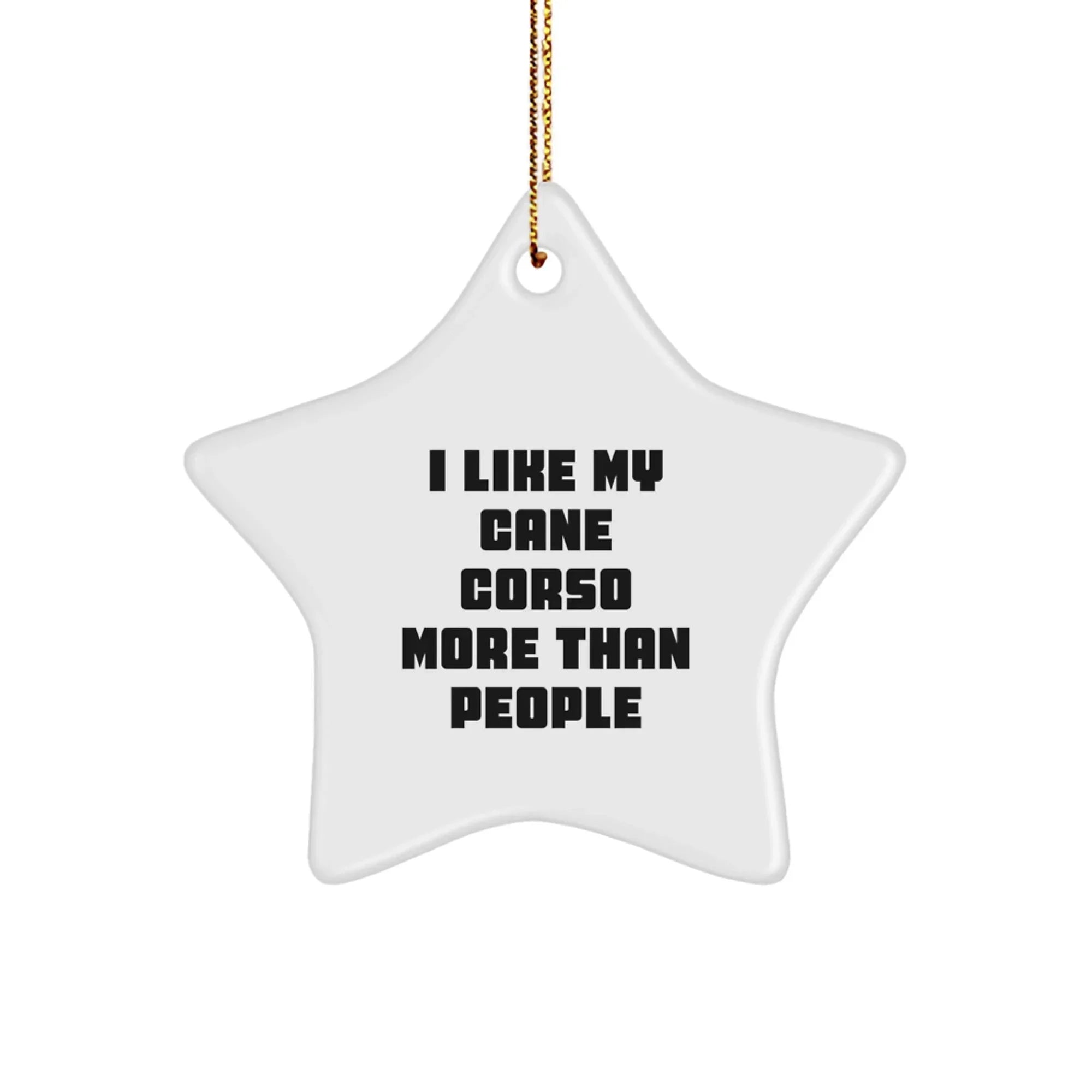 Cane Corso Lovers I Like My Cane Corso More Than People Star Ornament Funny Gift