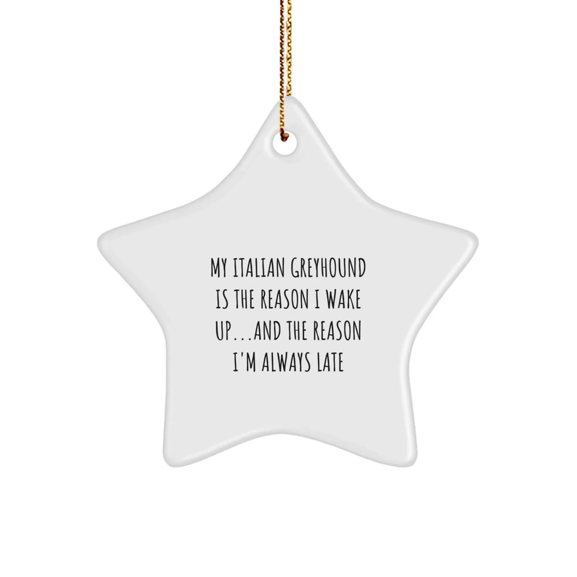 Italian Greyhound Dog Gifts: Funny Quote Star Ornament, Gifts from Family for Italian Greyhound Dog Lovers, Unique Christmas Unique Gifts for Her