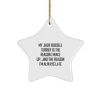 Funny Jack Russell Terrier Dog Star Christmas Tree Ornament