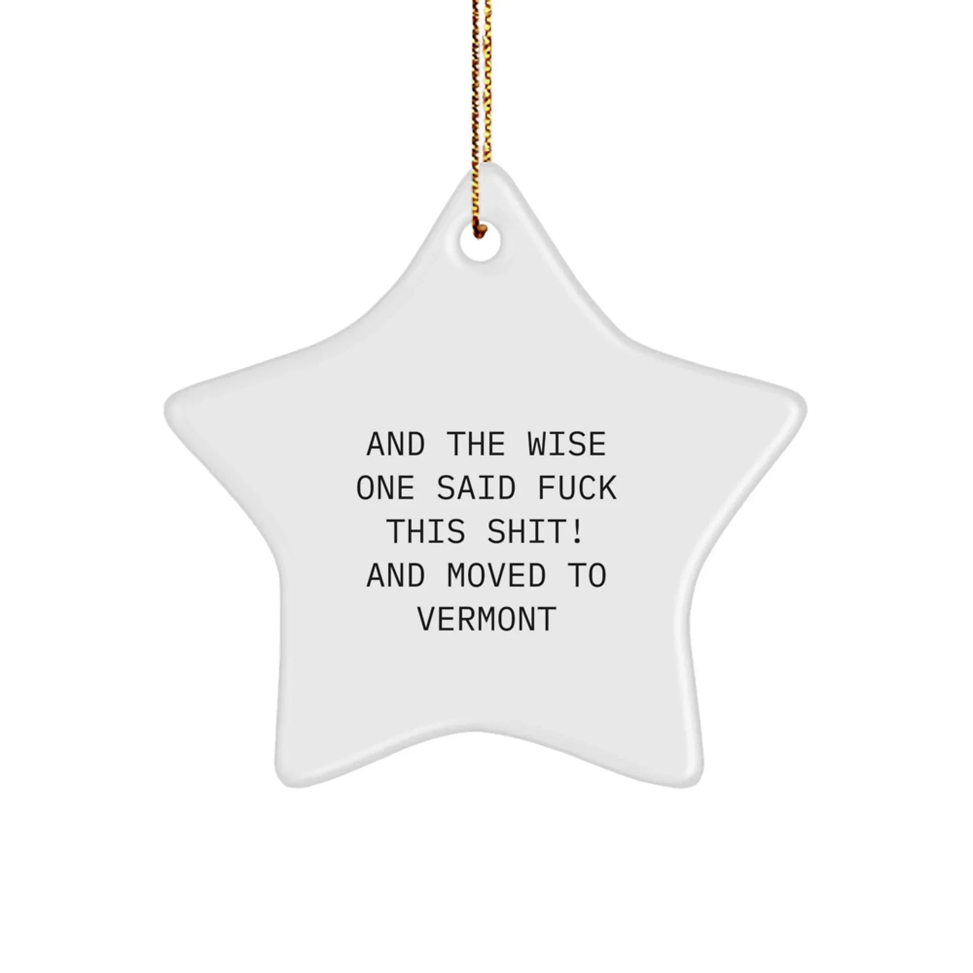 Funny Vermont Gifts Star Ornament For Men With Wise Quote Christmas