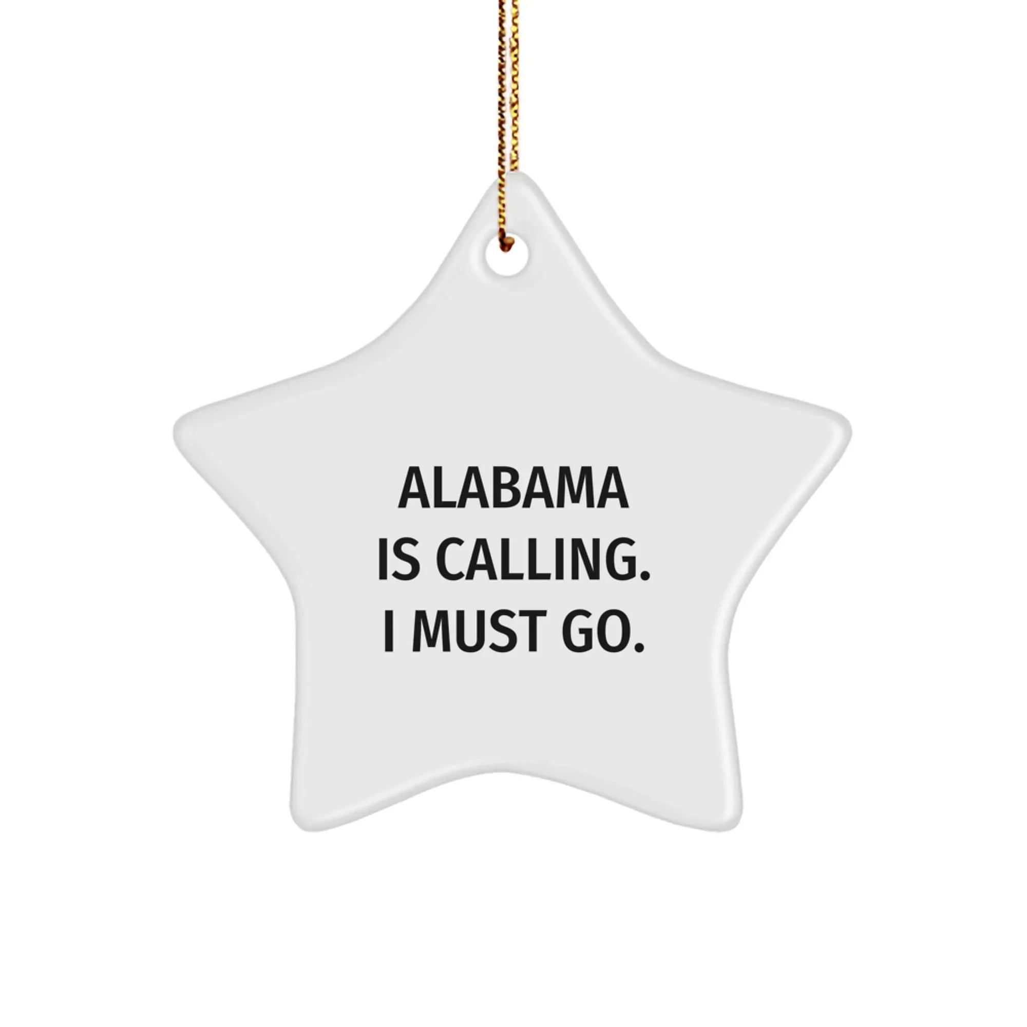 Alabama Calling Star Ornament - Durable MDF Core With High Gloss Finish For Vibrant Holiday Color