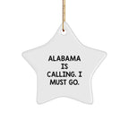 Yellowhammer Keepsakes Alabama Star Ornament - Durable MDF With Edge-to-Edge Vibrant Print Featuring Funny Quote
