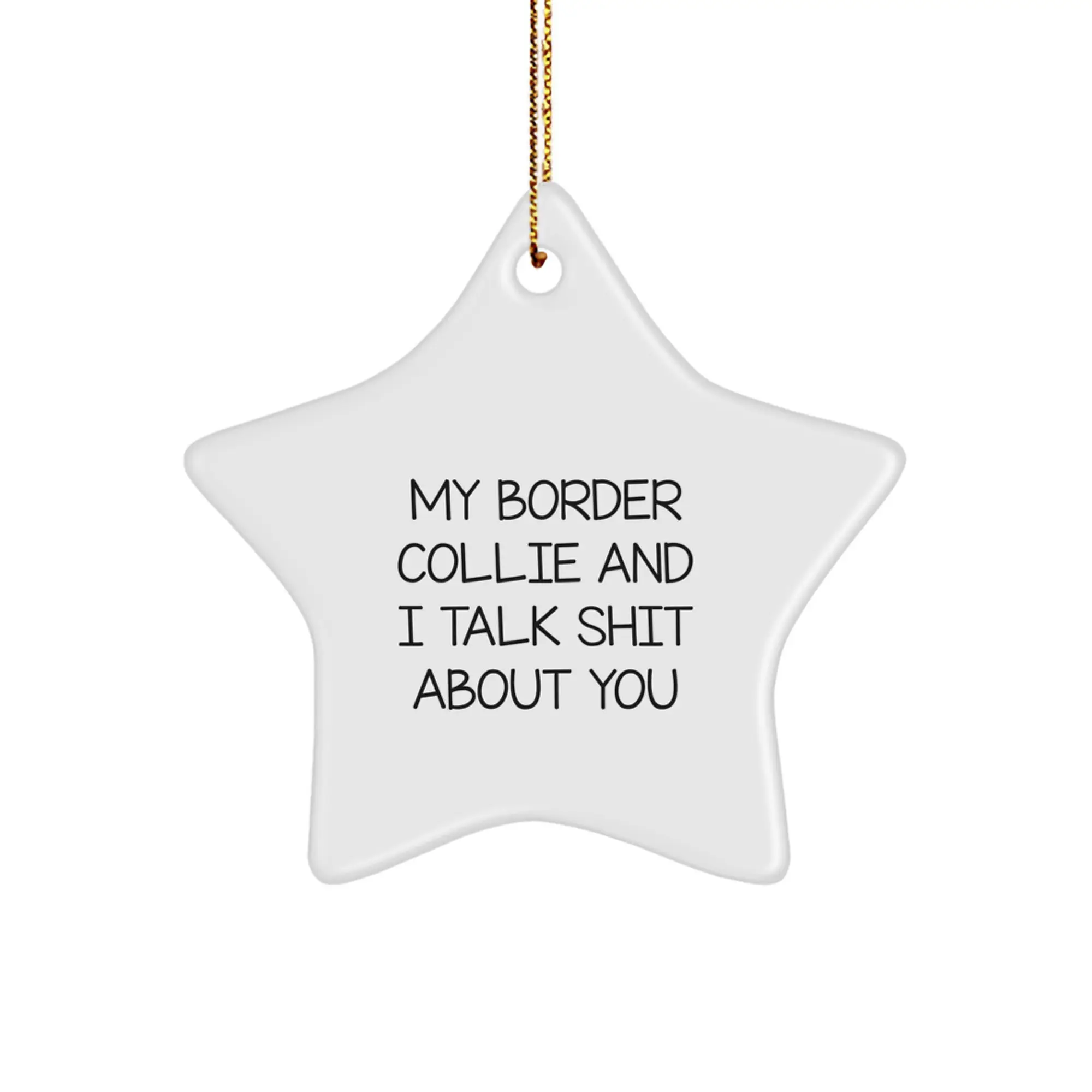 Funny, Cute, My Border Collie And I Talk Shit About You Gifts for Border Collie Dog Owners, Unique Star Ornament - Gifts from Men to Friends on Christmas - Image 1
