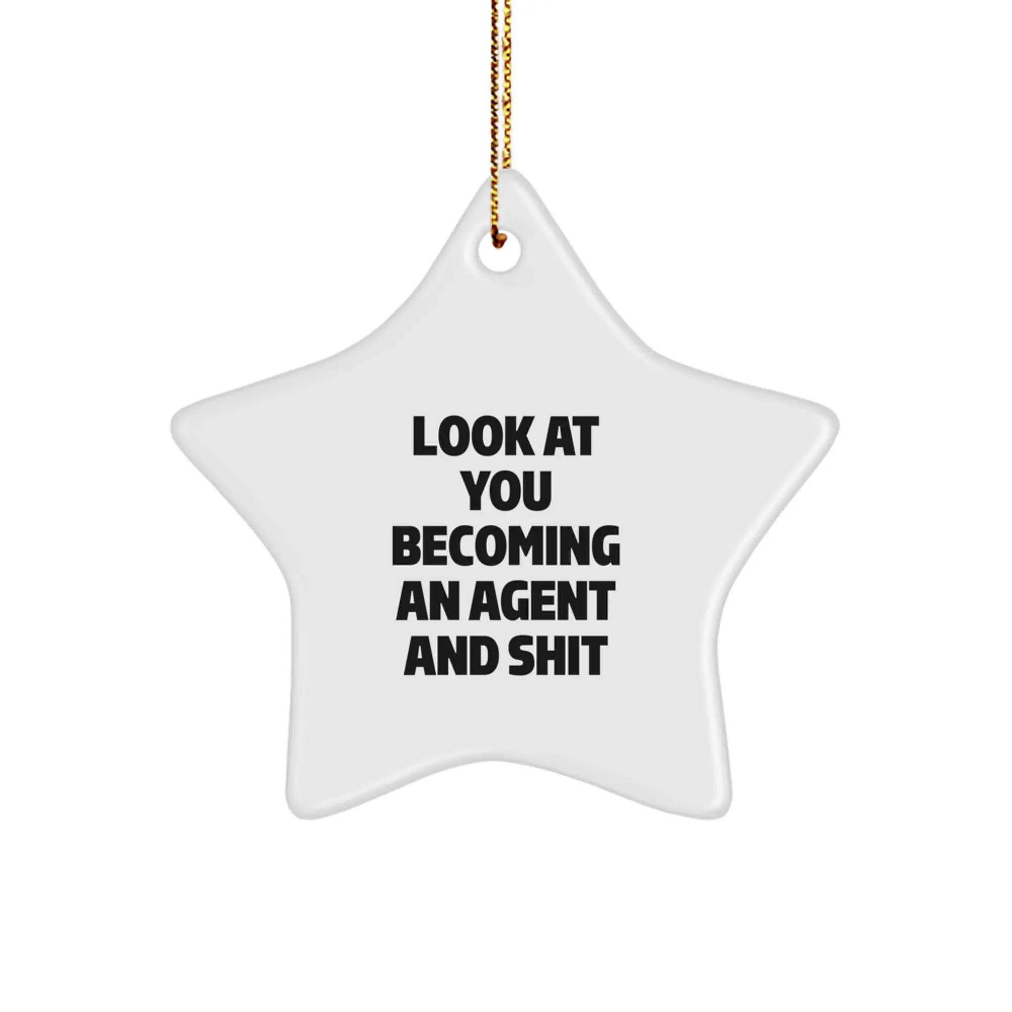 Agent Star Ornament for Coworkers Idea Bright Christmas Holiday Gift - Image 1