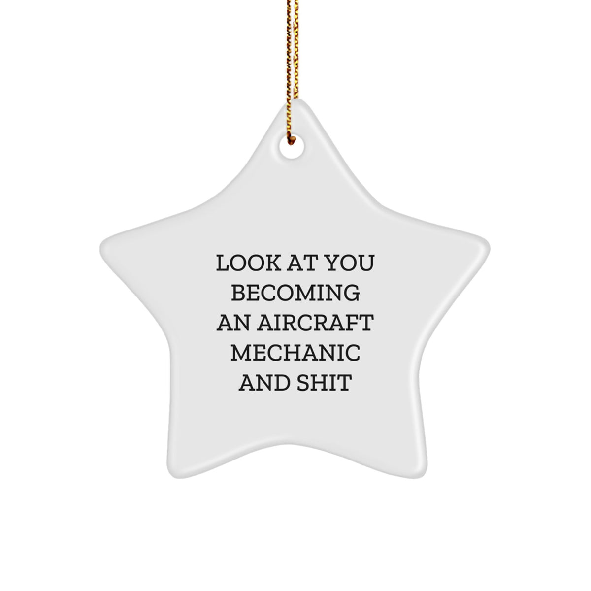 Christmas Gift Funny Aircraft Mechanic Star Ornament for Teens - Image 1