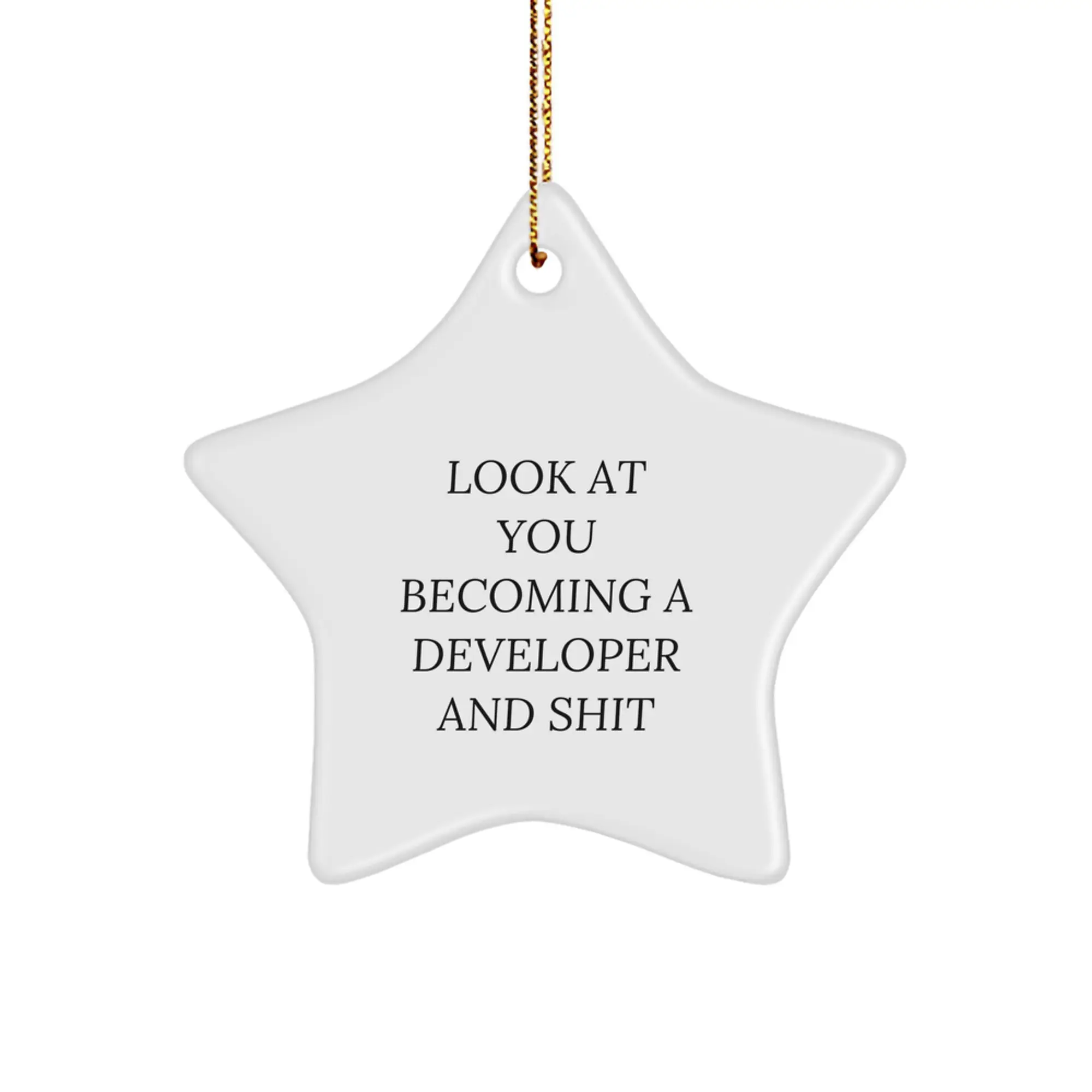 Funny Developer Gifts from Men to Friends - Unique Star Ornament for Christmas - Image 1