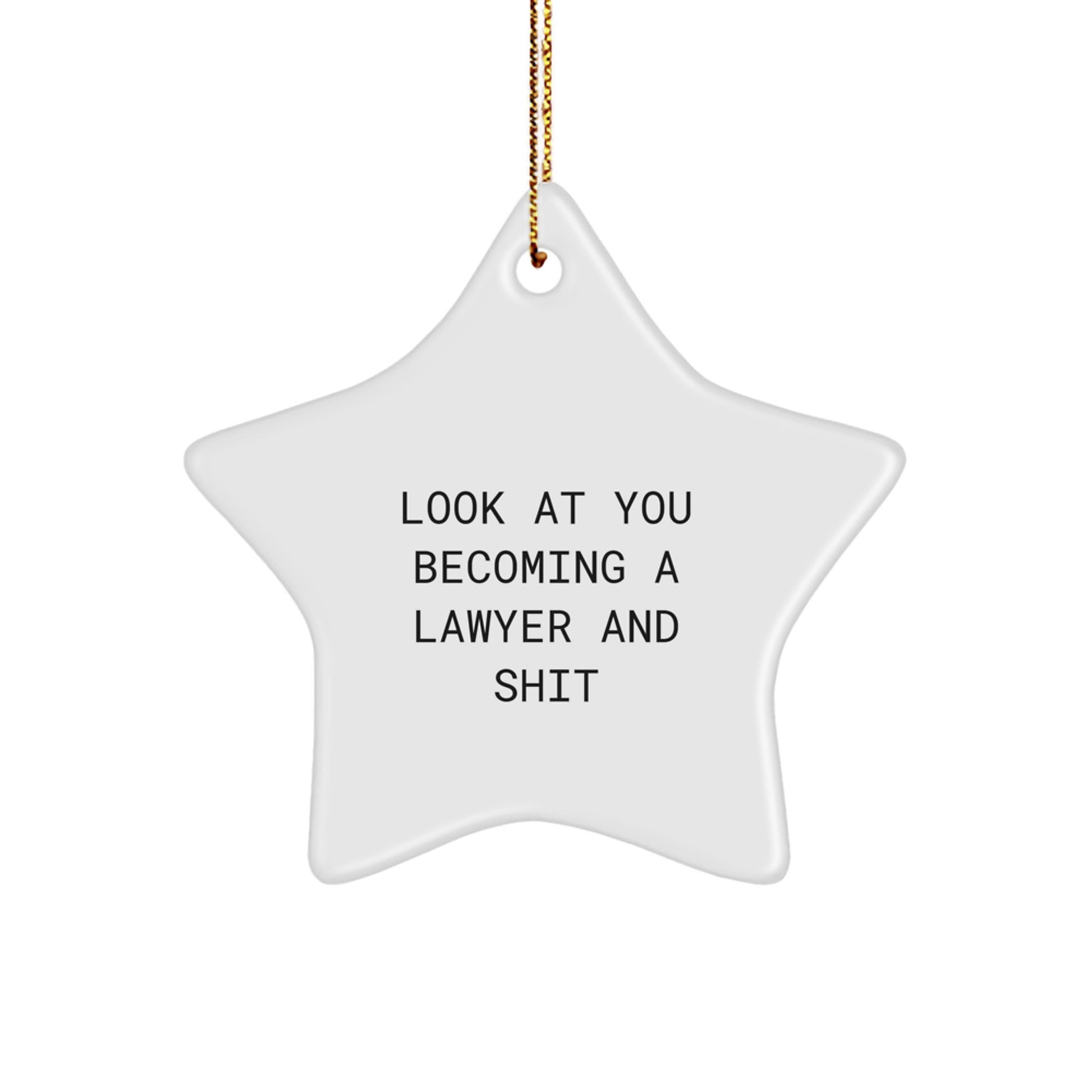 Gifts from Friends and Family for Lawyer - Funny Star Ornament Look At You Becoming A Lawyer And Shit, Christmas Unique Lawyer Gifts - Image 1