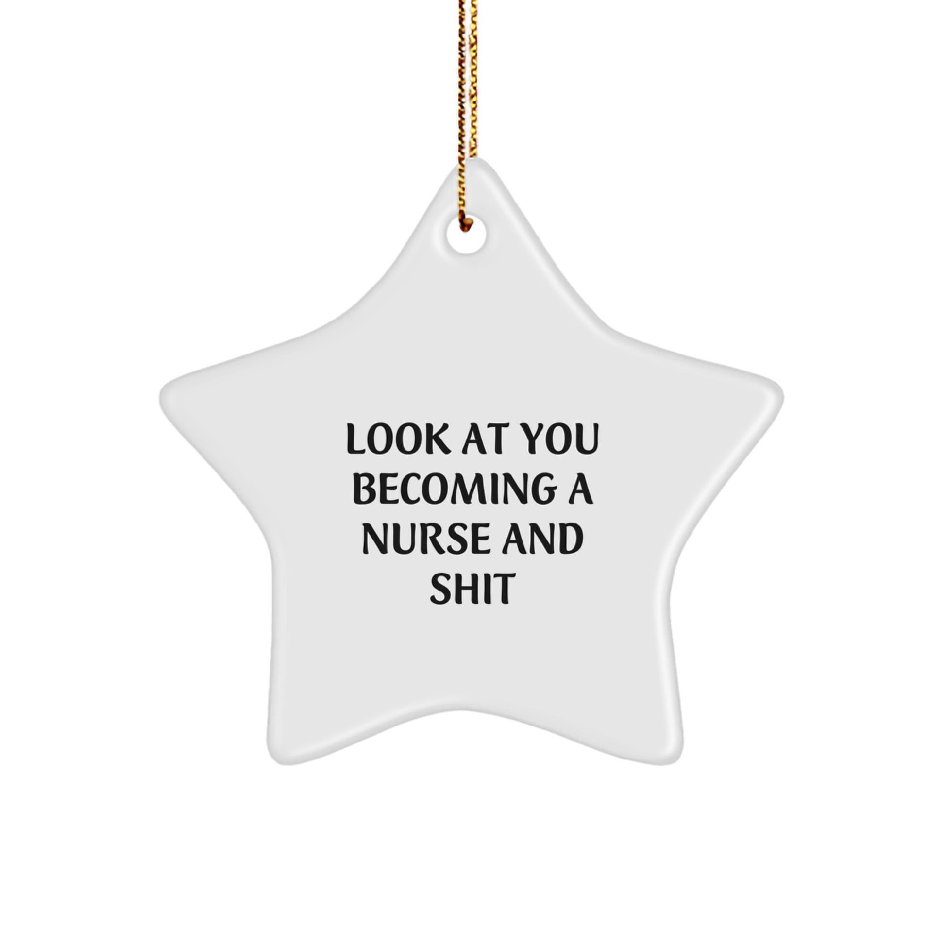 Gifts from Friends and Family for Nurses - Funny Star Ornament, Look At You Becoming A Nurse And Shit, Christmas Unique Gifts for Nurse Coworkers - Image 1