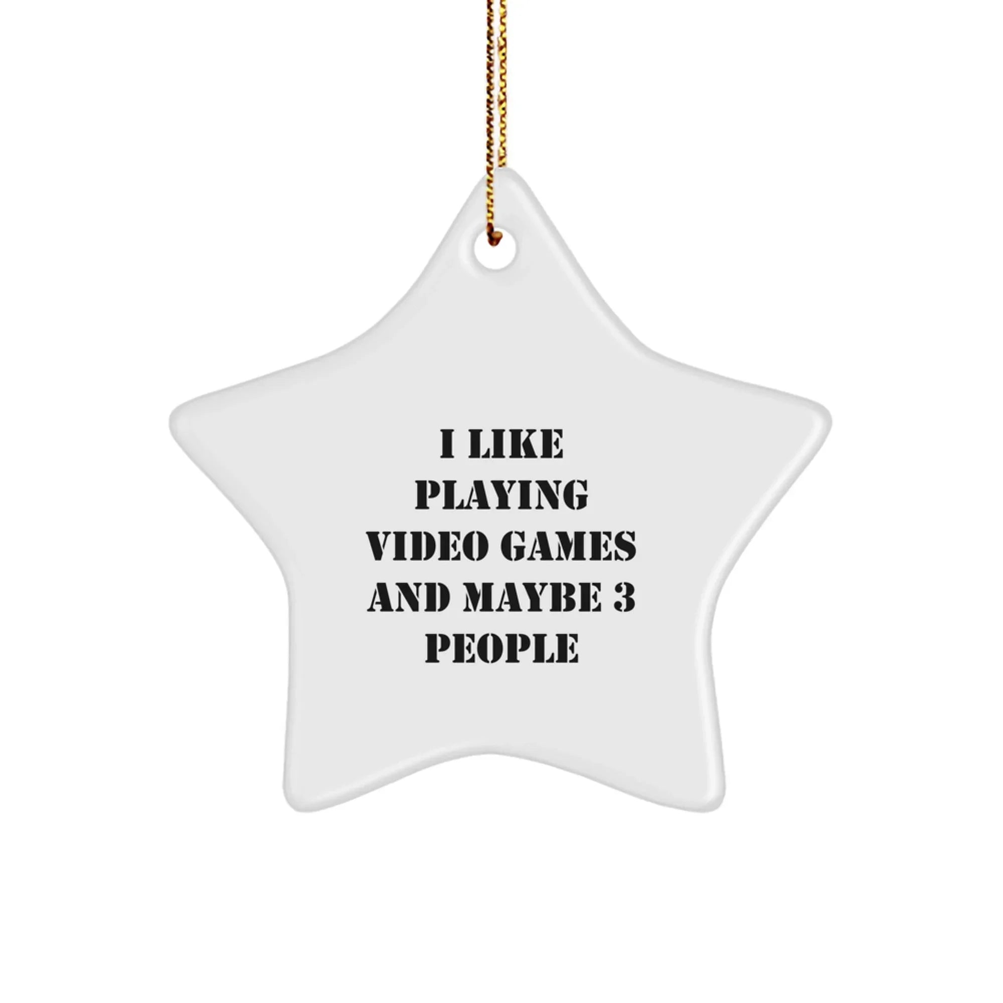 Funny Playing Video Games Star Ornament Gift for Friends, Christmas Unique Gifts from Men to Friends Who Like Playing Video Games and Maybe 3 People