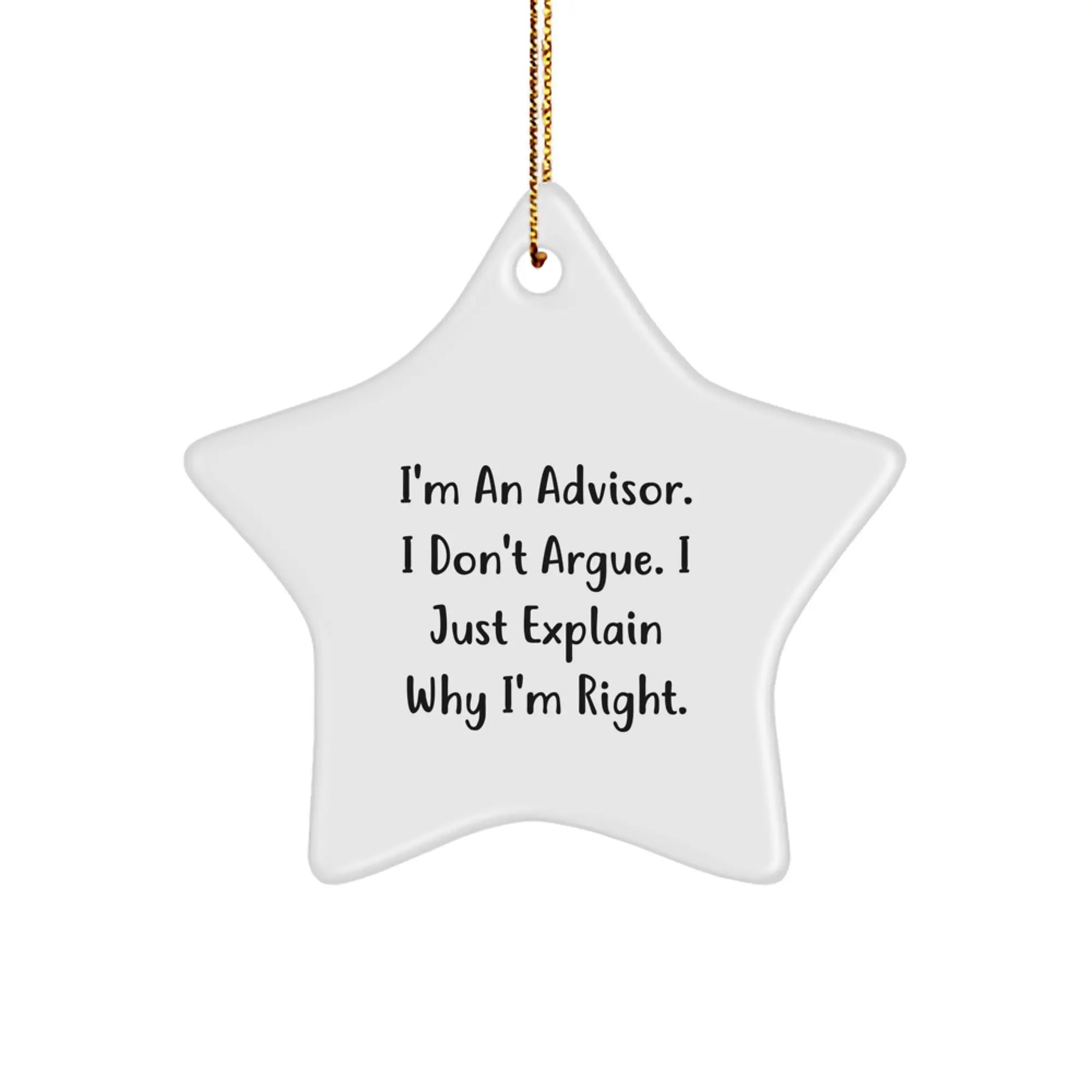 Funny Gift for Advisors - Star Ornament from Friends, Christmas Unique Gifts for Advisor Friends, Inspirational Advisor Star Decoration - Image 1