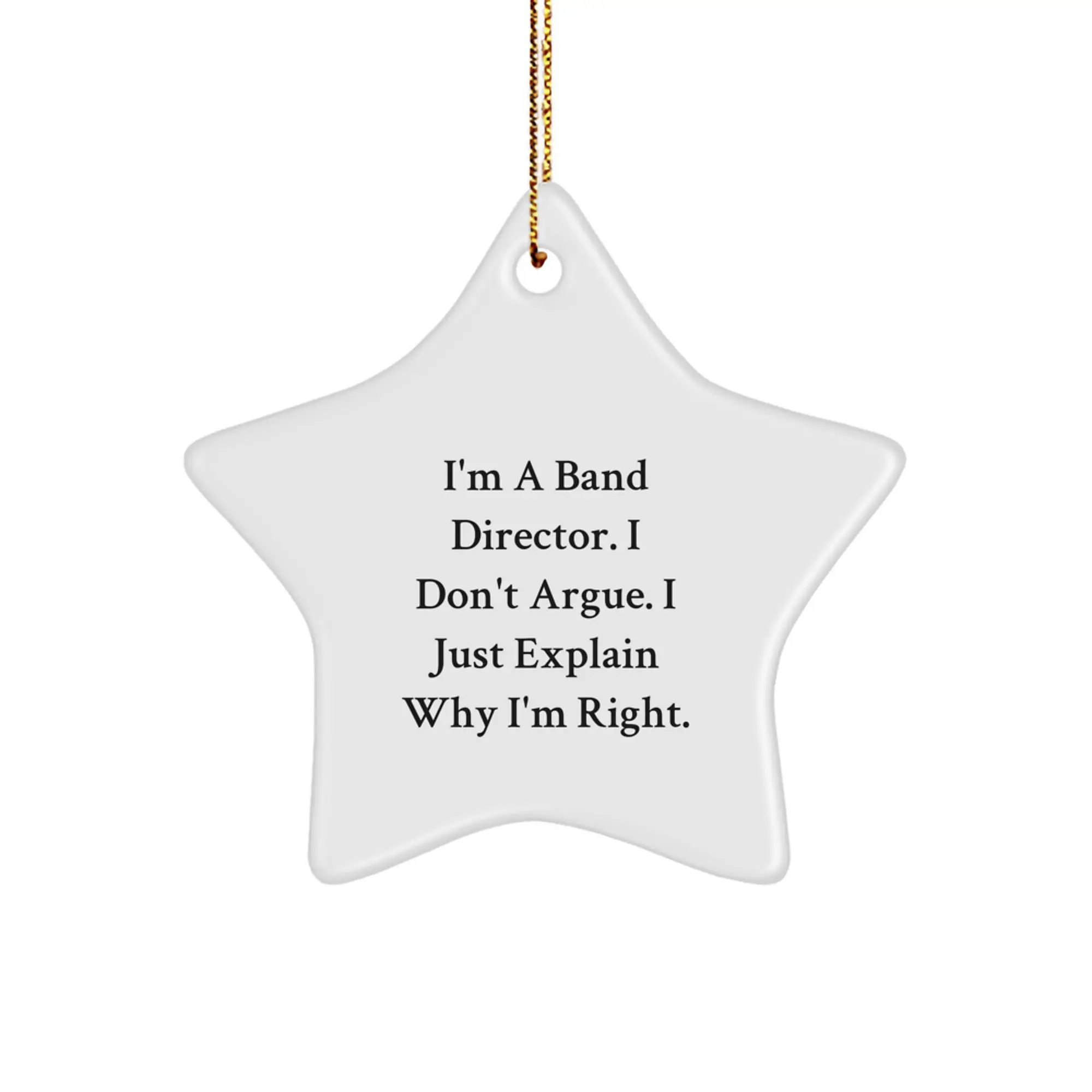 Funny Band Director Gifts for Men, Women, Friends, or Family - Star Ornament, Unique Christmas Decorations - Image 1