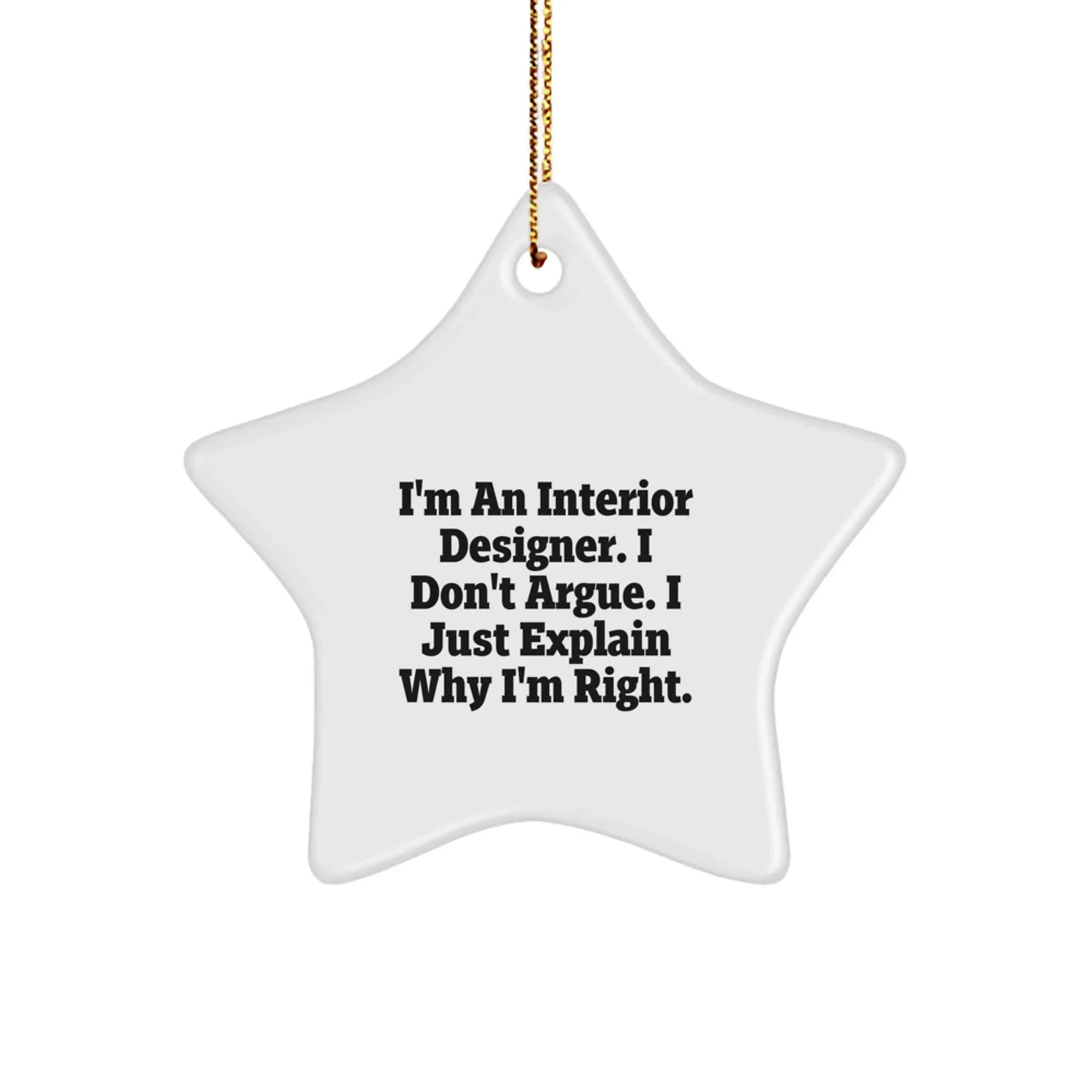 Funny Interior Designer Gifts from Friends for Interior Designer Men Star Ornament - Christmas Unique Star Shaped Decorations