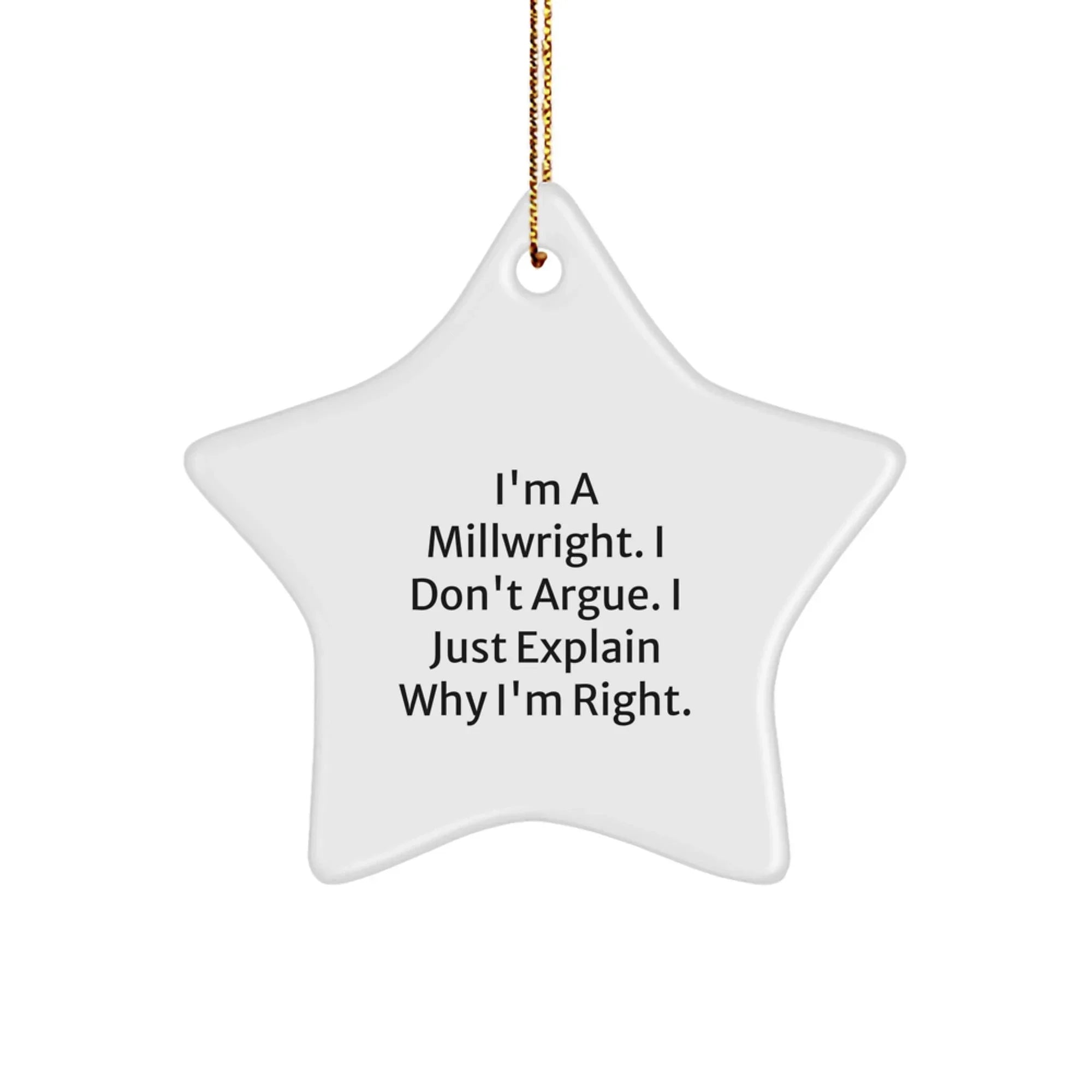 Funny Millwright Star Ornament Gifts from Friends for Men, Unique Christmas Unique Gifts