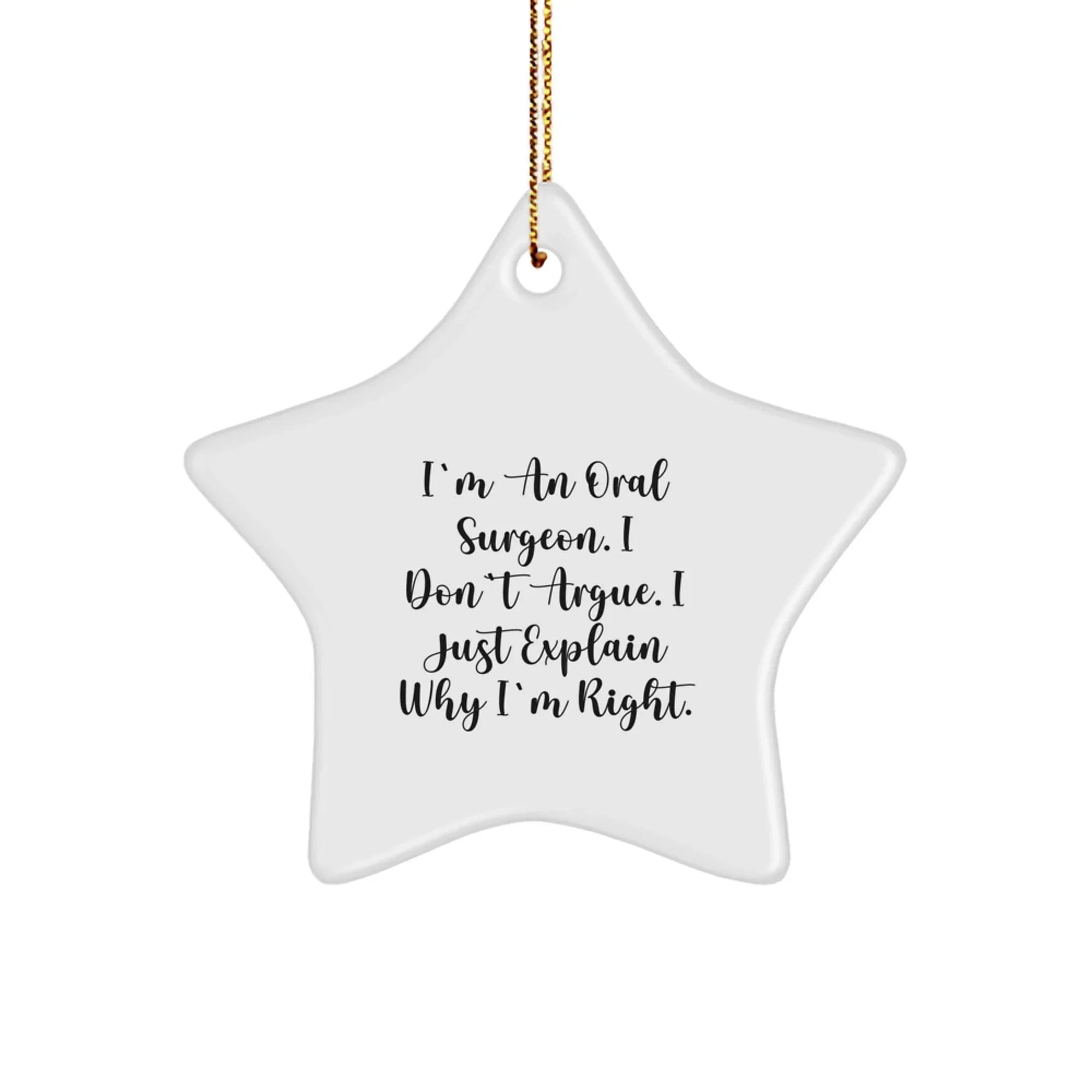 Funny Oral Surgeon Gifts for Men, Star Ornament Quote, Christmas Unique Gifts from Friends to Family