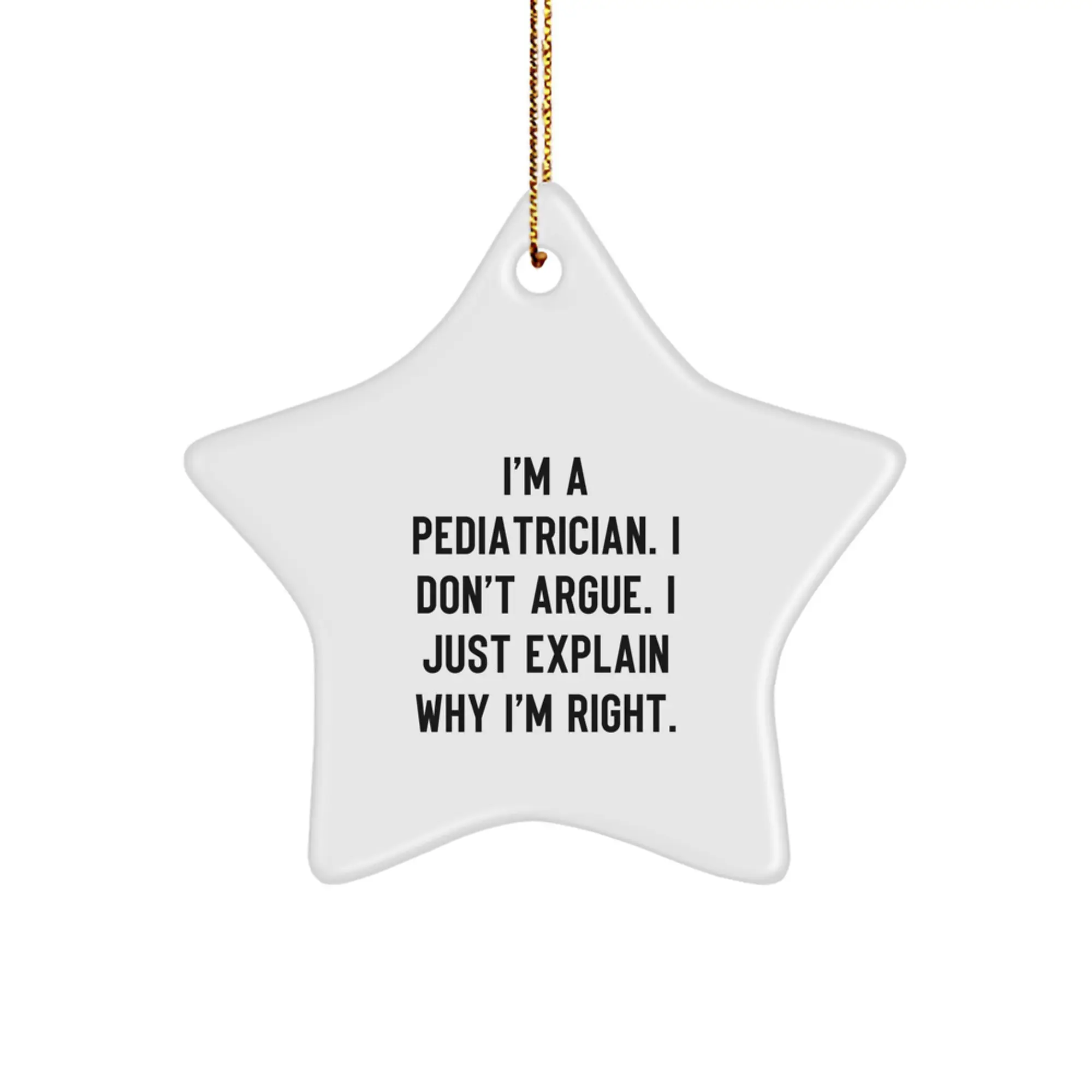 Funny Pediatrician Star Ornament Gifts from Family Friends for Men Women Coworkers - Christmas Unique Gifts for Pediatrician Star Lover - Image 1