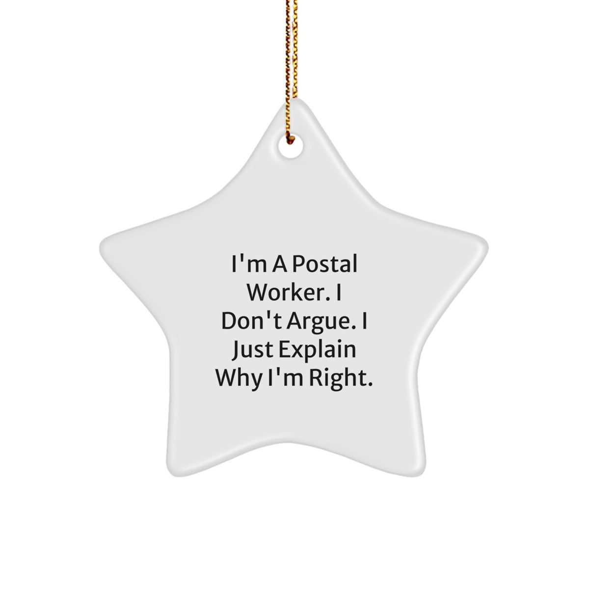 Postal Worker Christmas Ornament Gift for Family - I Don't Argue, I - Image 1