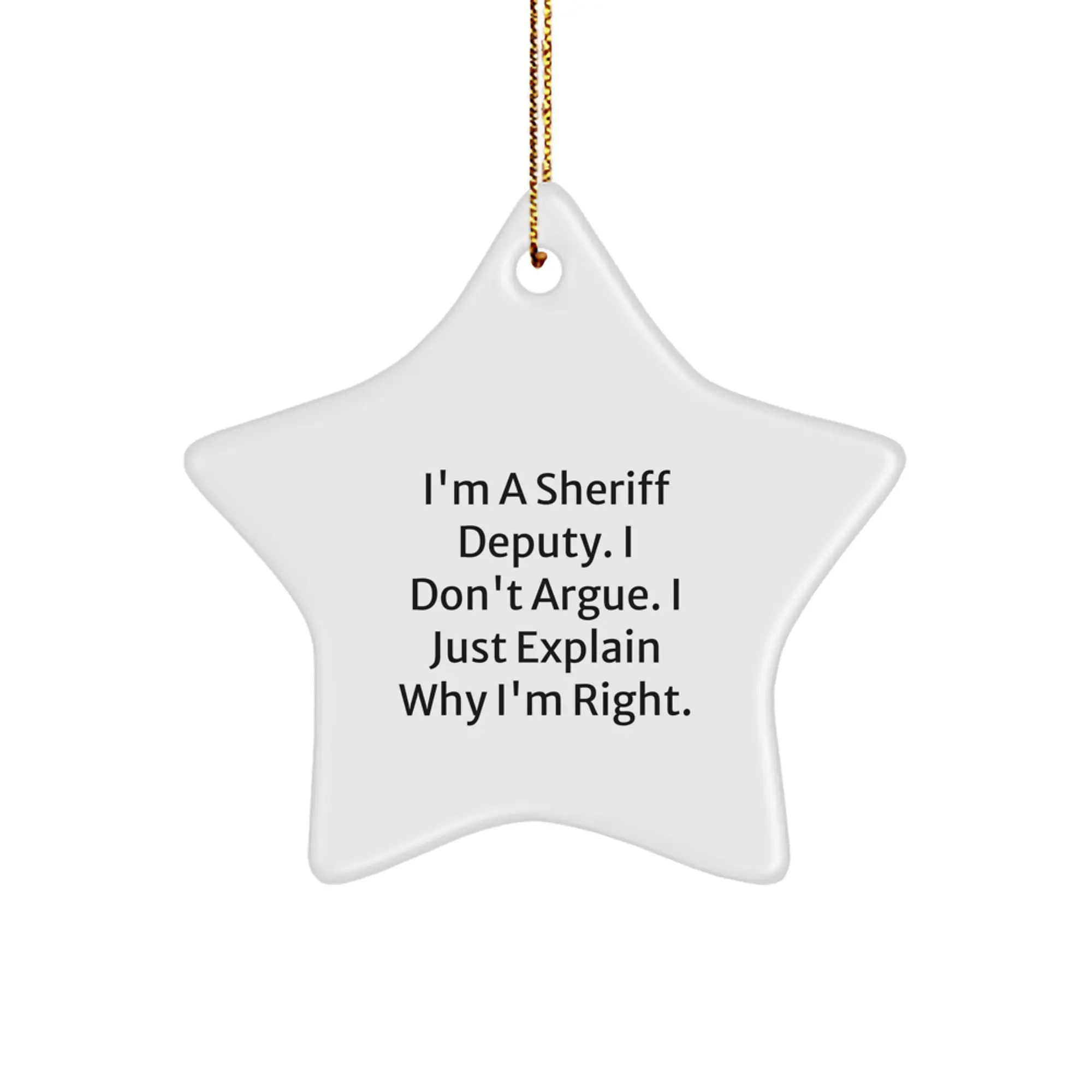 Sheriff Deputy Star Ornament Idea for Coworkers Christmas Gift - Image 1