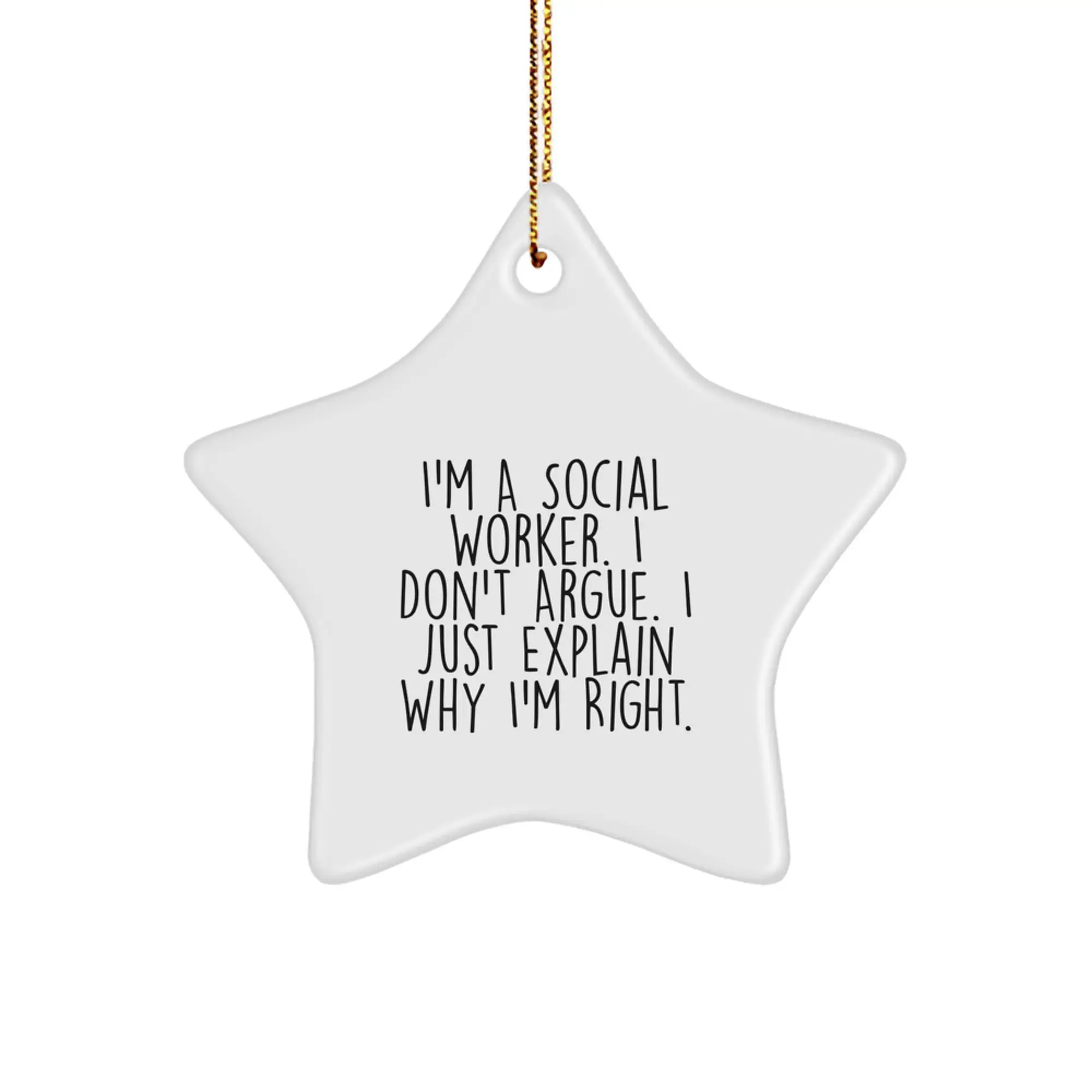 Collectible Social Worker Star Christmas Ornament for Neighbors Gift - Image 1