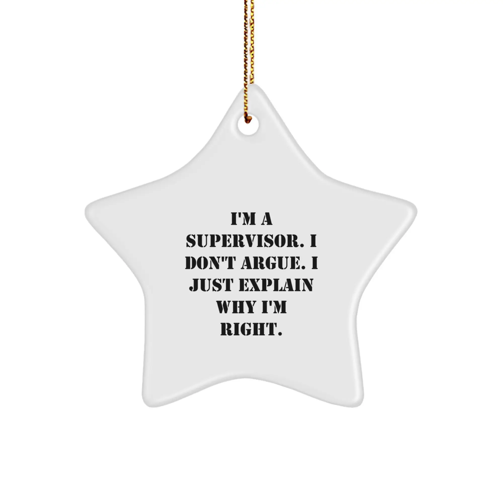 Supervisor Star Ornament for a Colleague Companion Christmas Gift - Image 1
