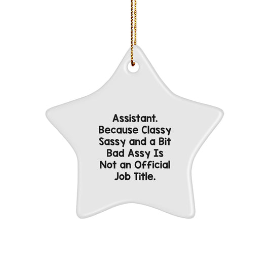 Funny Christmas Unique Gifts from Friends to Assistant Men - Assistant Star Ornament Quote Decoration - Image 1