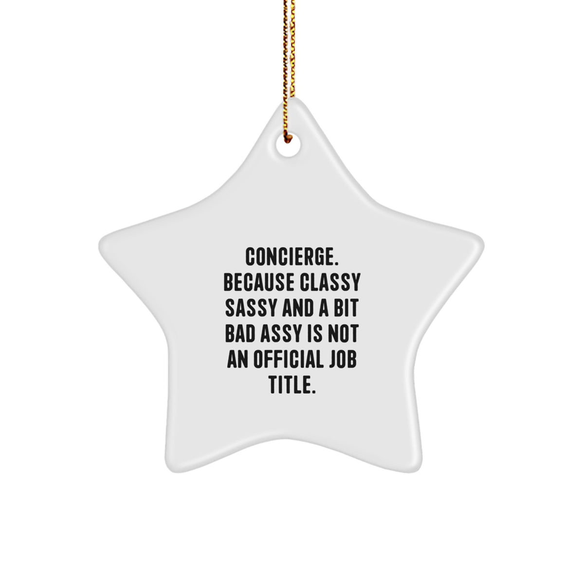 Christmas Gift Concierge Star Ornament - Classy Sassy Present for Her - Image 1