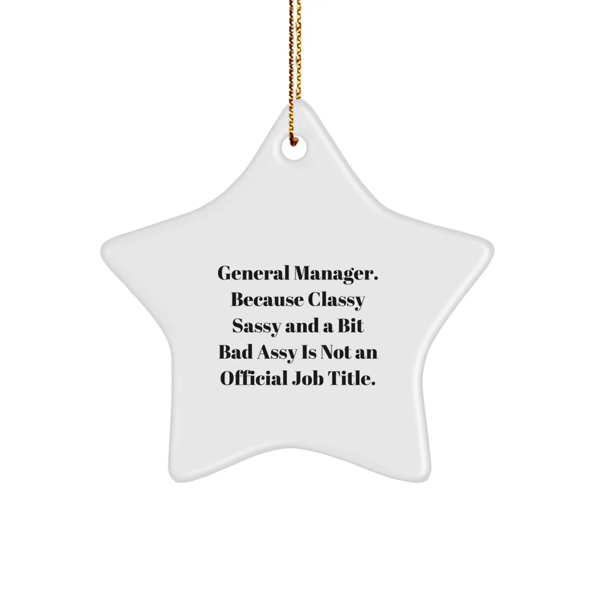 General Manager Star Ornament for a Colleague Companion Christmas Gift - Image 1