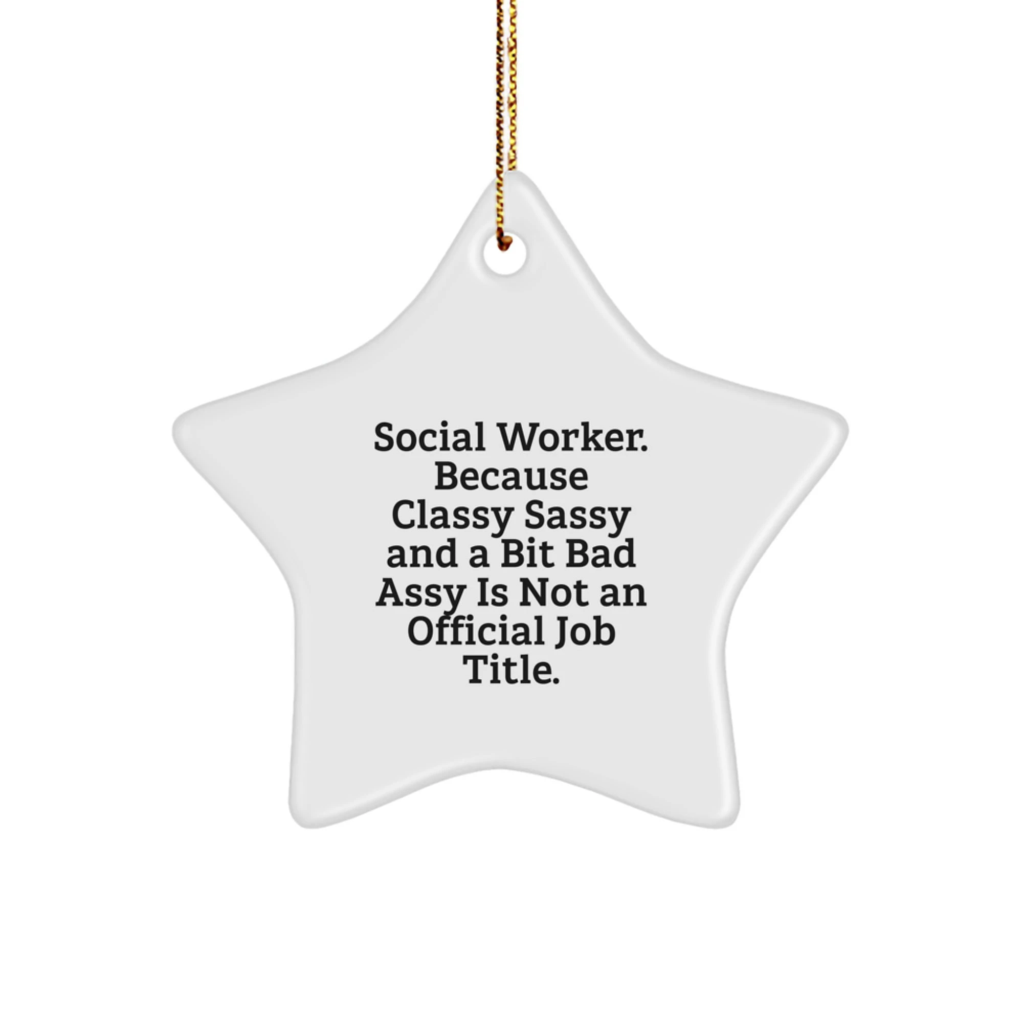 Funny Social Worker Gifts from Family - Christmas Unique Gifts for Social Worker - Star Ornament with Inspirational Quote - Image 1