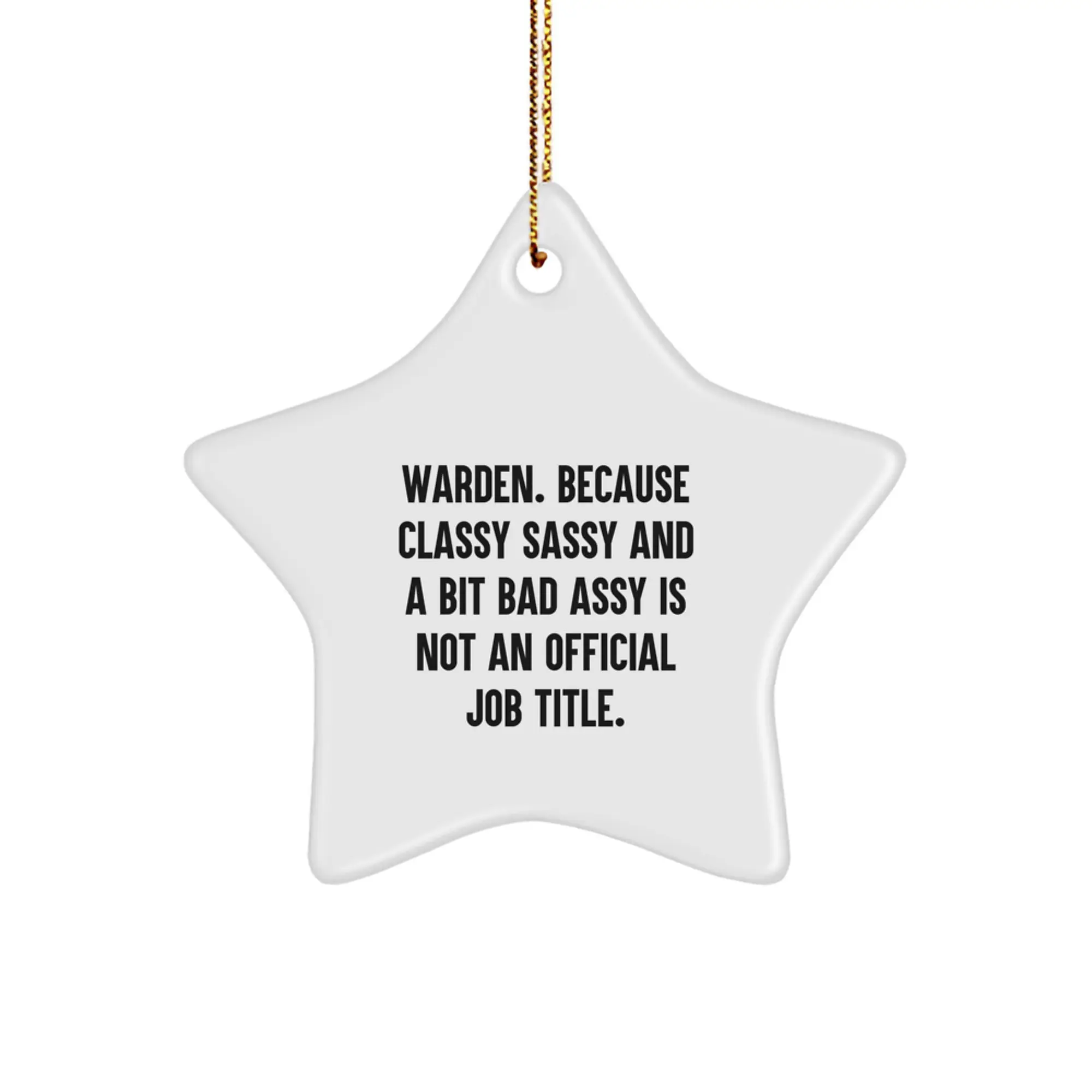 Christmas Gift for Her Warden Star Ornament Classy Sassy Bad Present - Image 1
