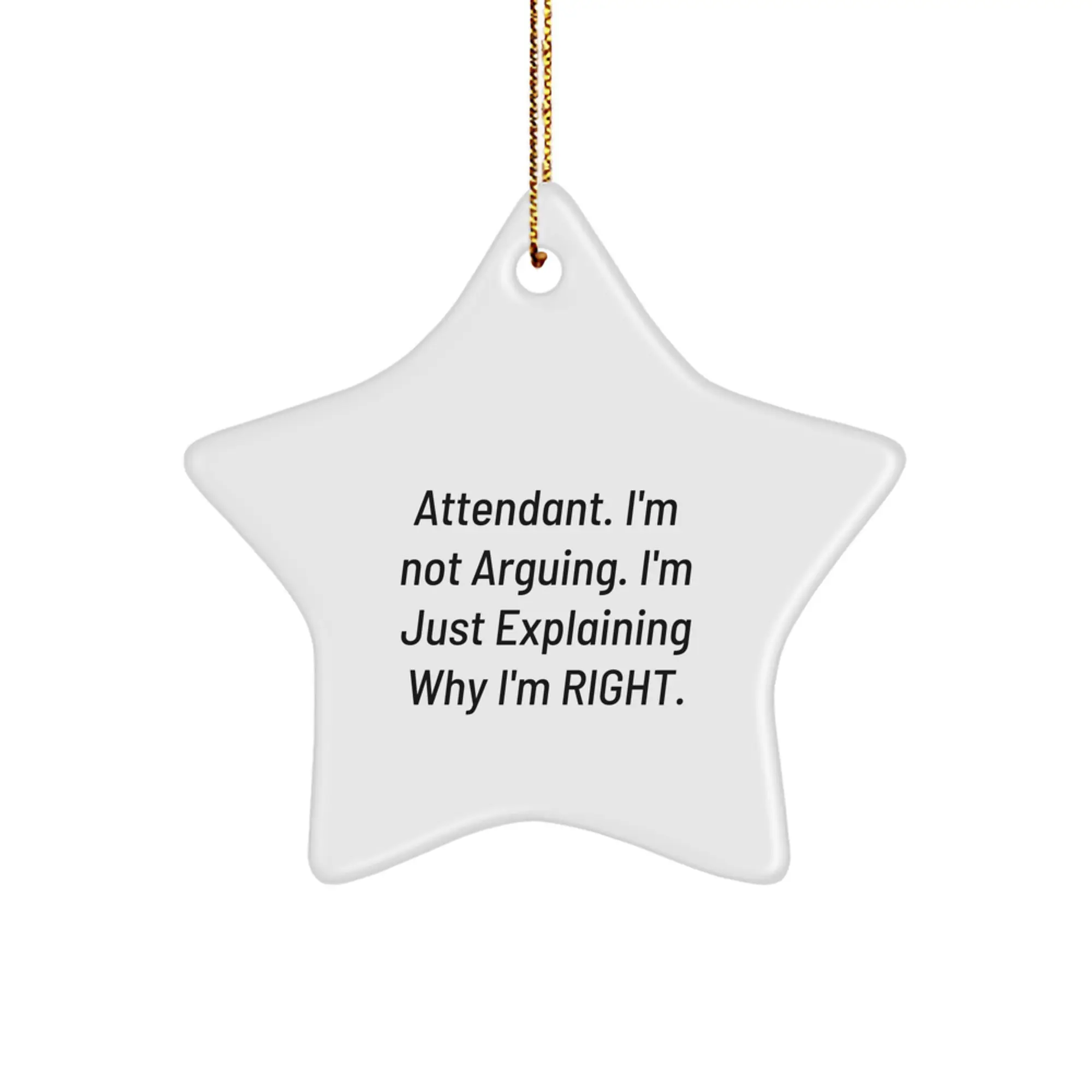 Funny Attendant Gifts from Family, Unique Star Ornament for Attendant, Christmas Unique Gifts for Men - Image 1