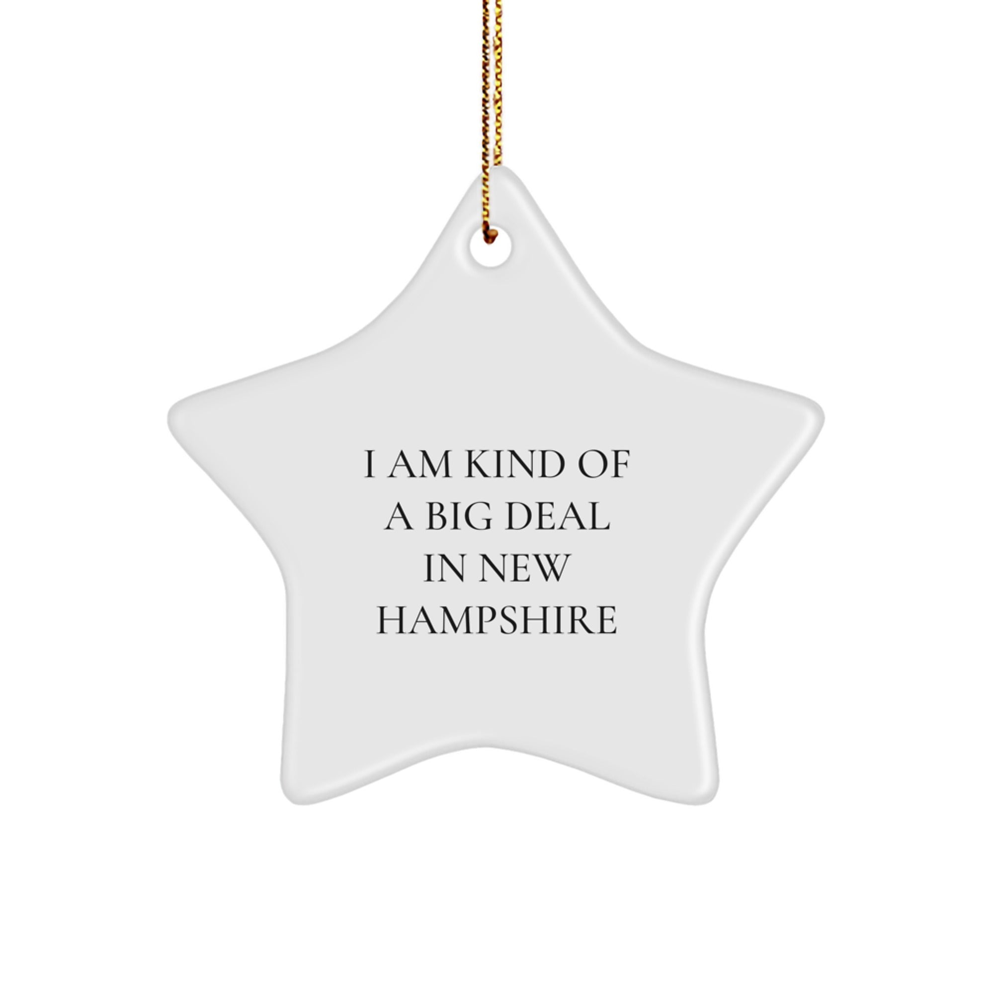New Hampshire Christmas Ornament Gift for Family I Am Kind Of A Big Deal - Image 1