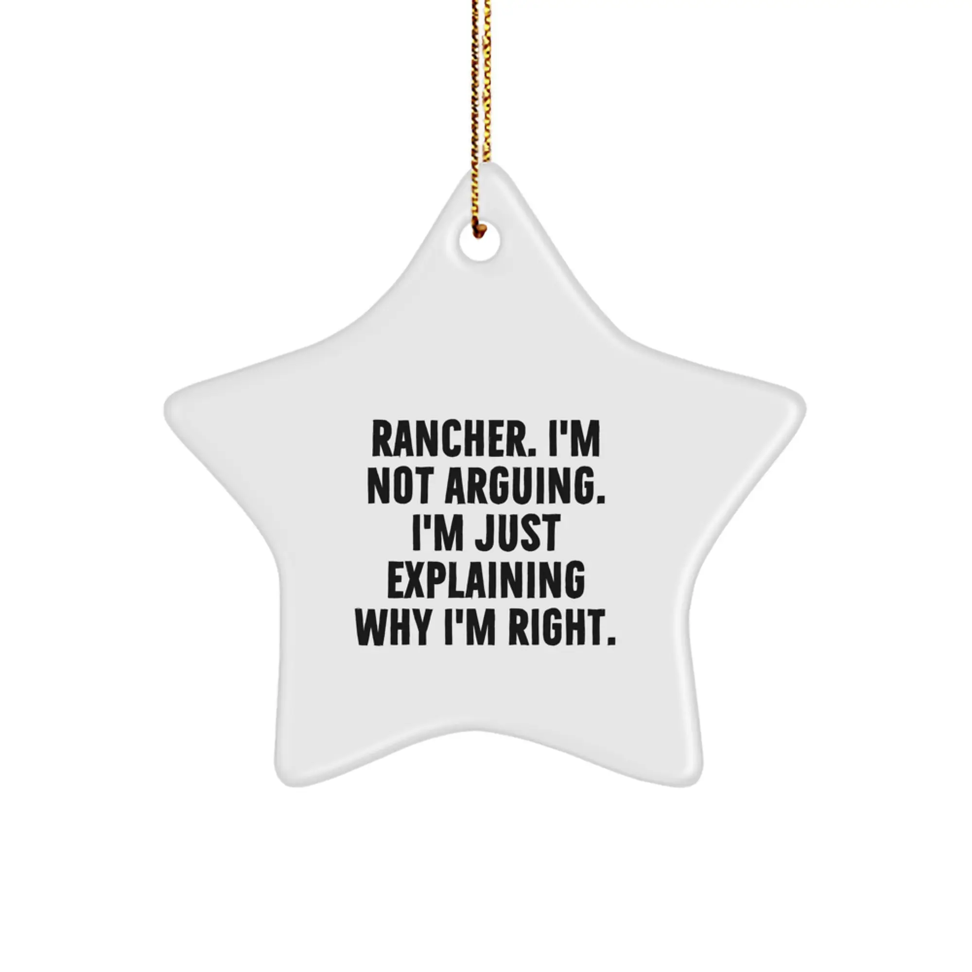 Funny Rancher Star Ornament Gifts from Friends, Funny Rancher Christmas Unique Gifts for Men, Rancher Star Ornament Christmas Decorations - Image 1