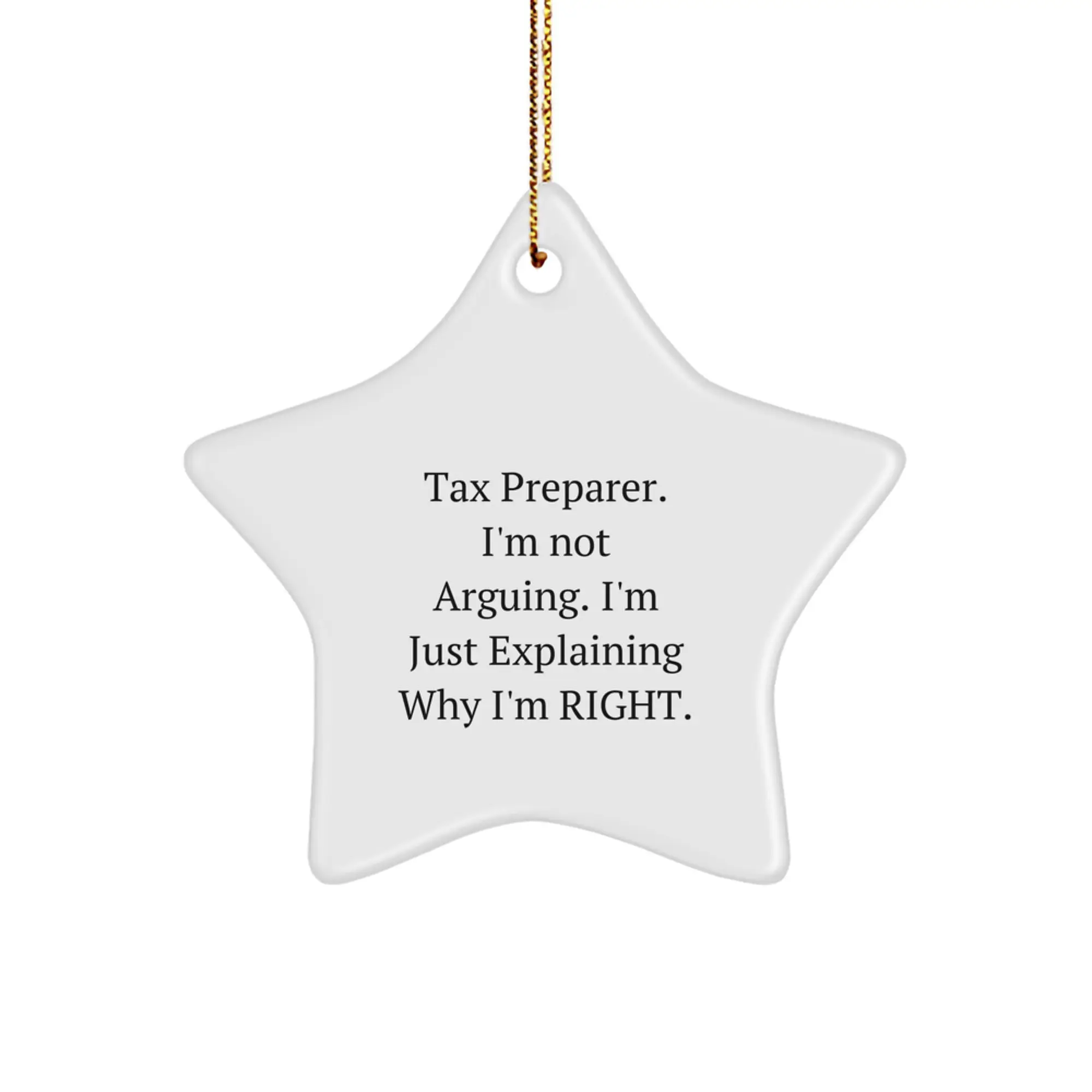 Funny Tax Preparer Gifts from Friends, Unique Christmas Unique Gifts for Tax Preparer, Star Ornament - Image 1