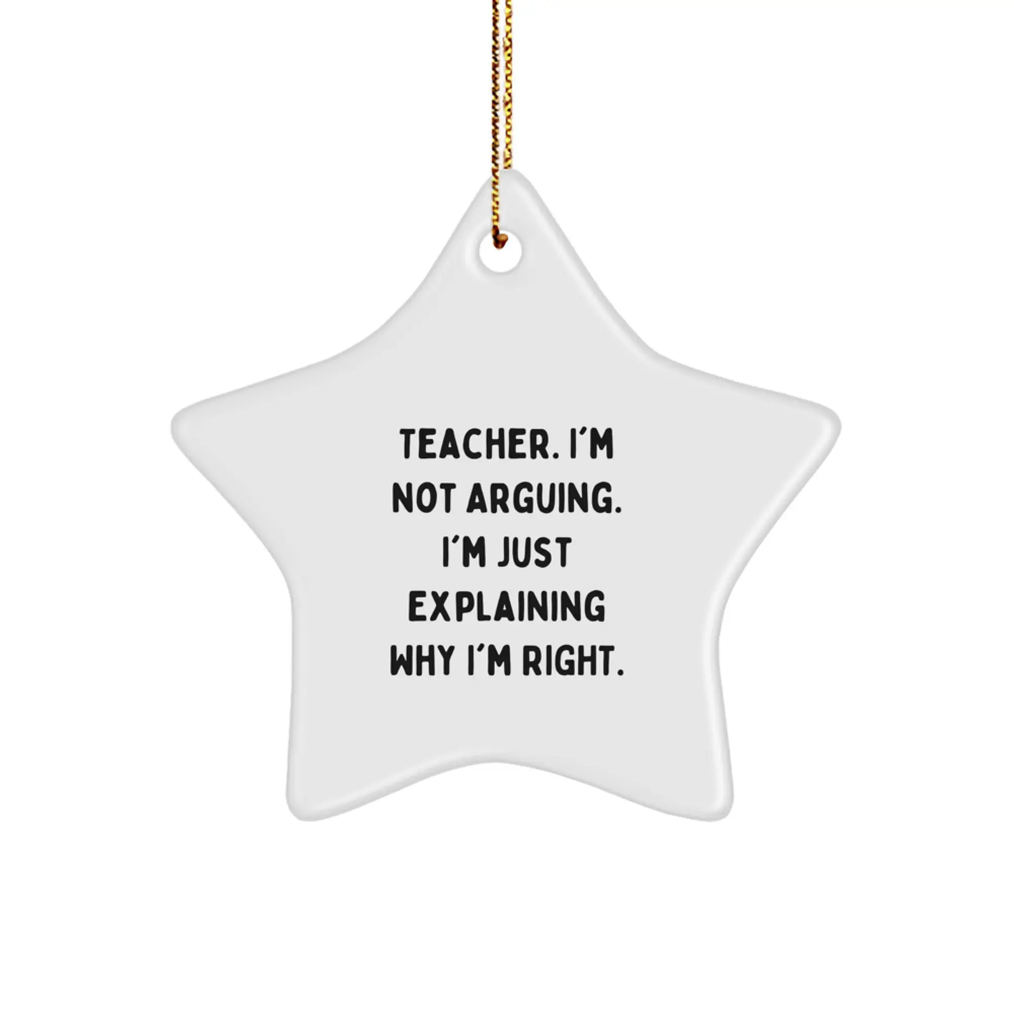 Christmas Gift for Her Teacher Keepsake Star Ornament Present - Image 1