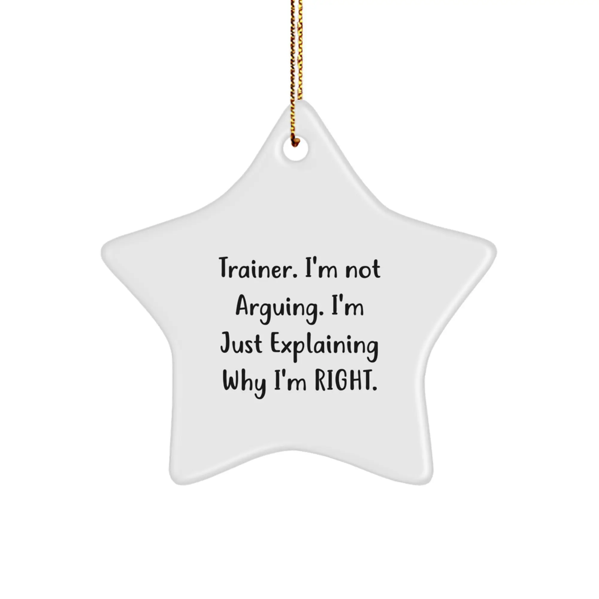 Sassy Trainer Star Ornament Christmas Gift for Friends - Image 1