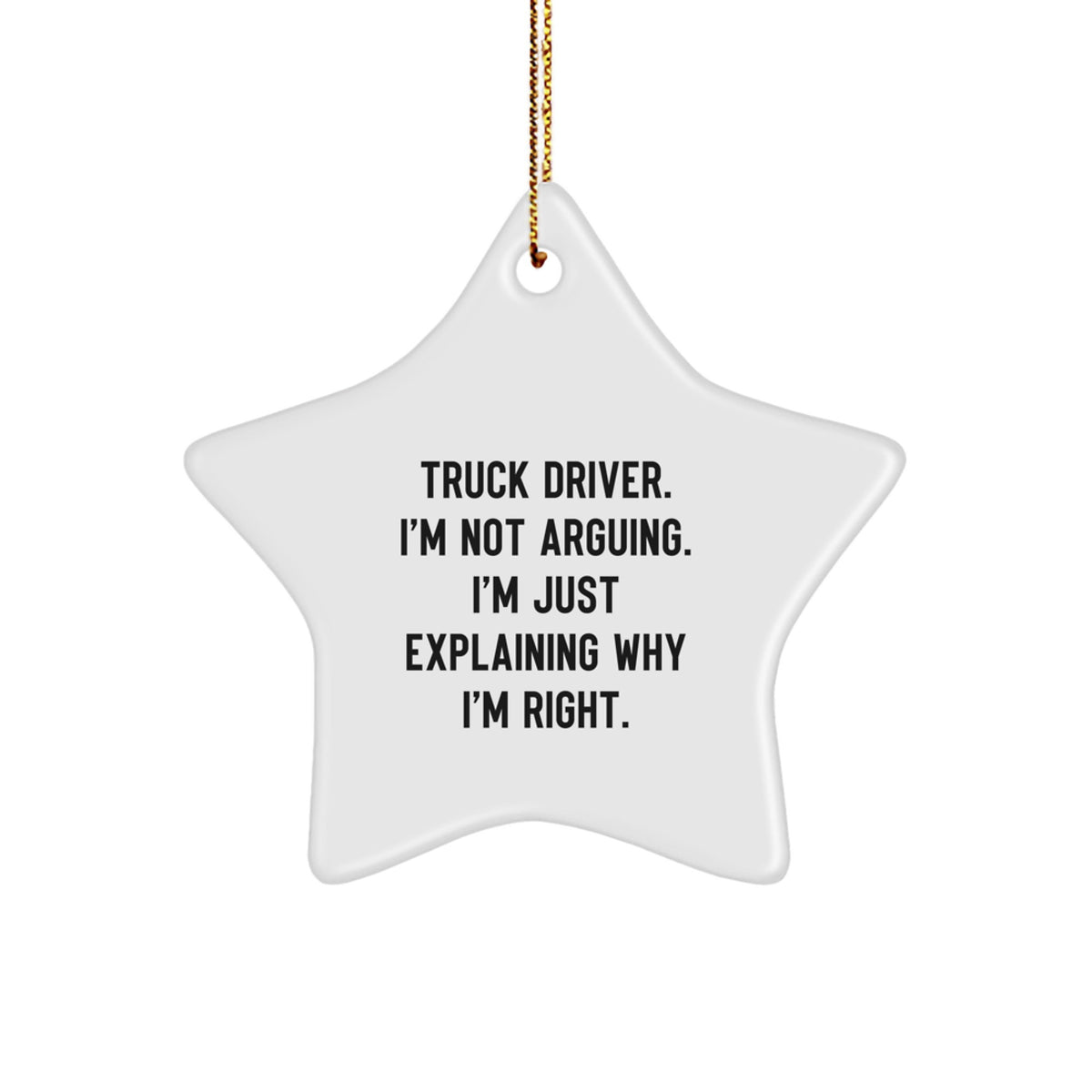 Sassy Truck Driver Star Ornament for Friends Novelty Christmas Unique Gift - Image 1