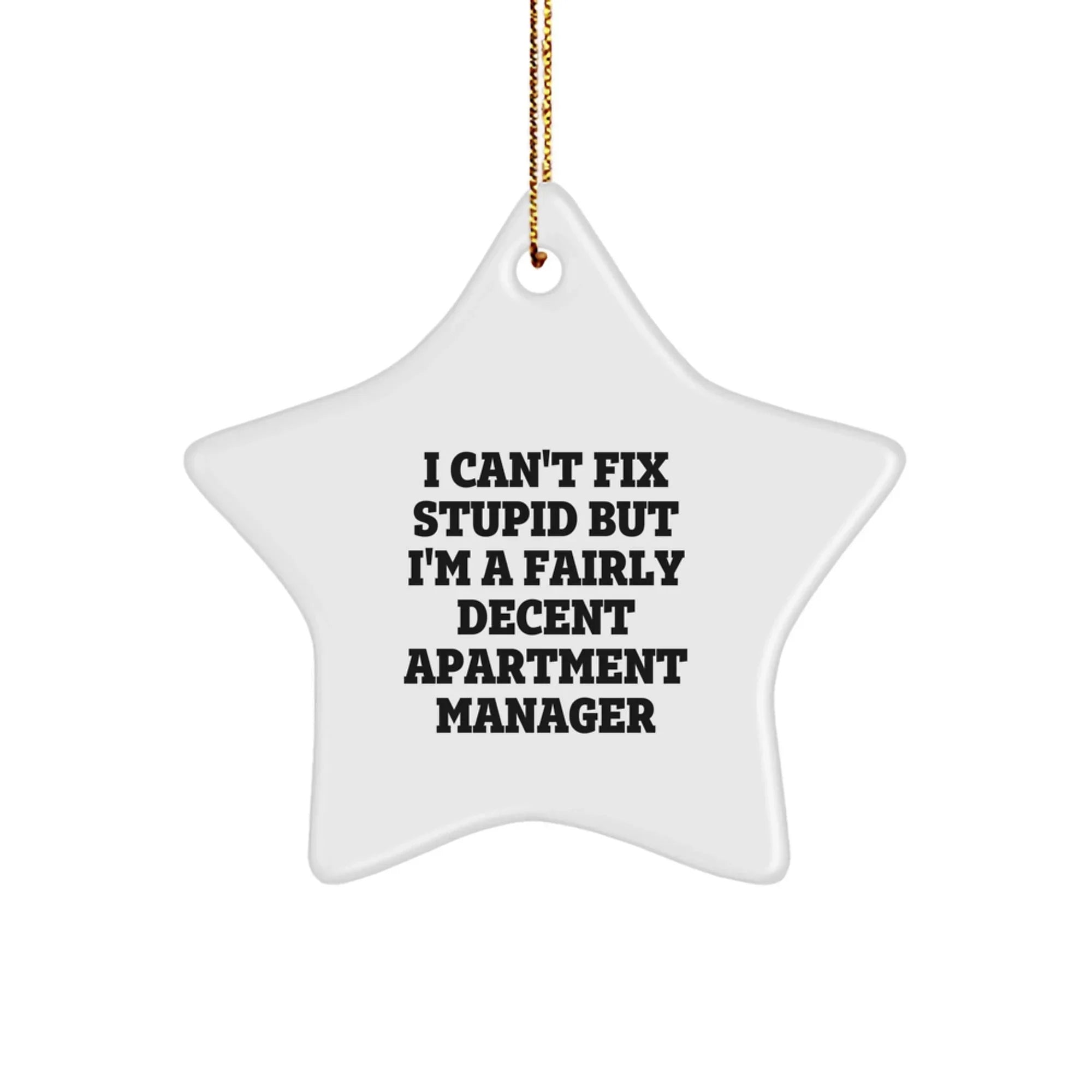 Funny Apartment Manager Star Ornament Gifts from Friends, for Apartment Manager, Christmas Unique Gifts