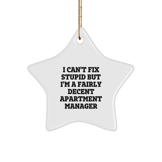Funny Apartment Manager Star Ornament Gifts from Friends, for Apartment Manager, Christmas Unique Gifts - Image 1
