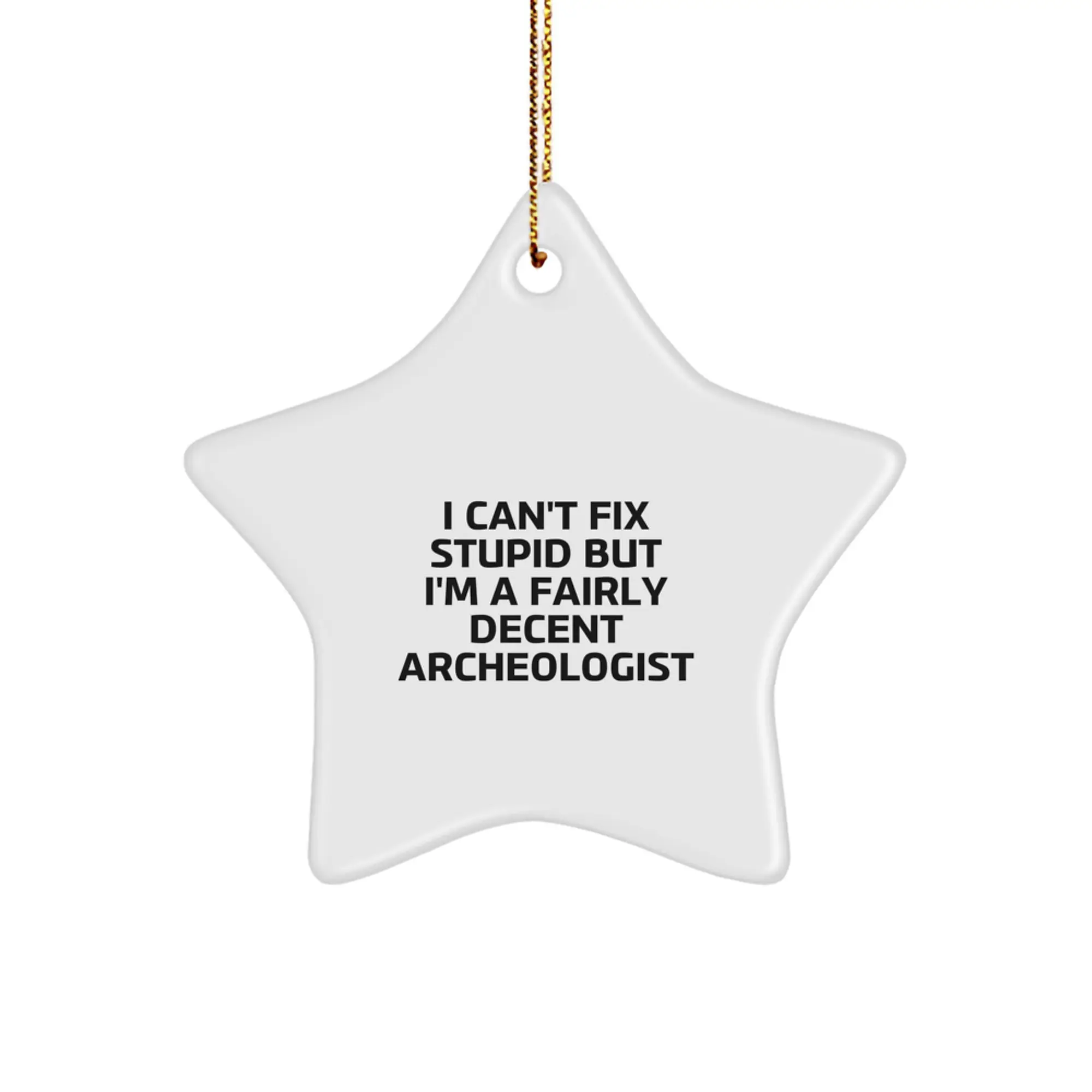 Funny Archeologist Gifts for Him - I Can't Fix Stupid Star Ornament, Christmas Unique Gifts from Friends, Archeologist Star Decorations - Image 1