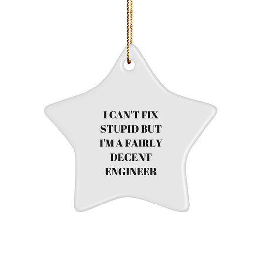 Funny Engineer Star Ornament Gifts from Friends Christmas Unique - Image 1