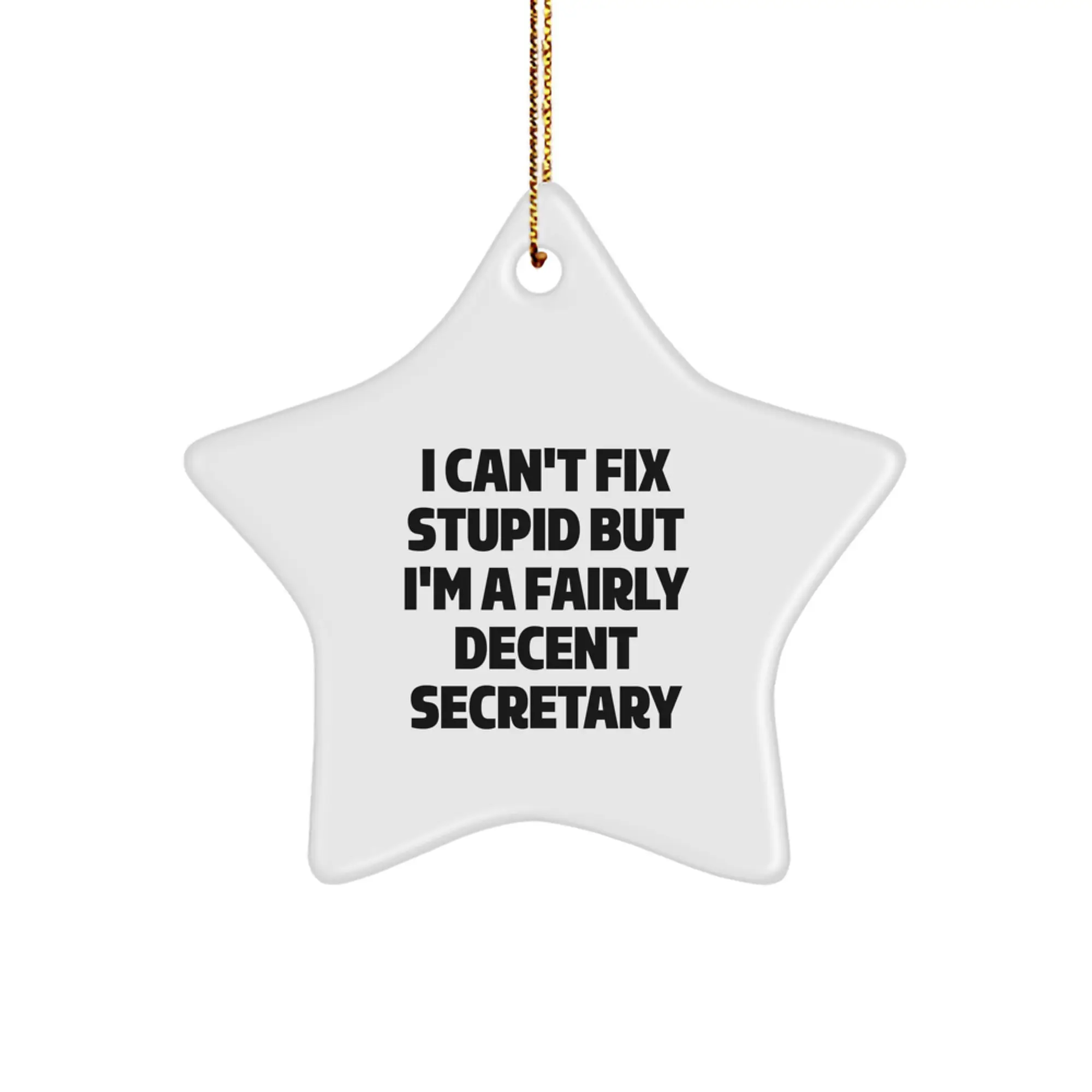 Funny Secretary Gifts from Friends and Family - Humorous Star Ornament for Christmas Unique Presents - Image 1