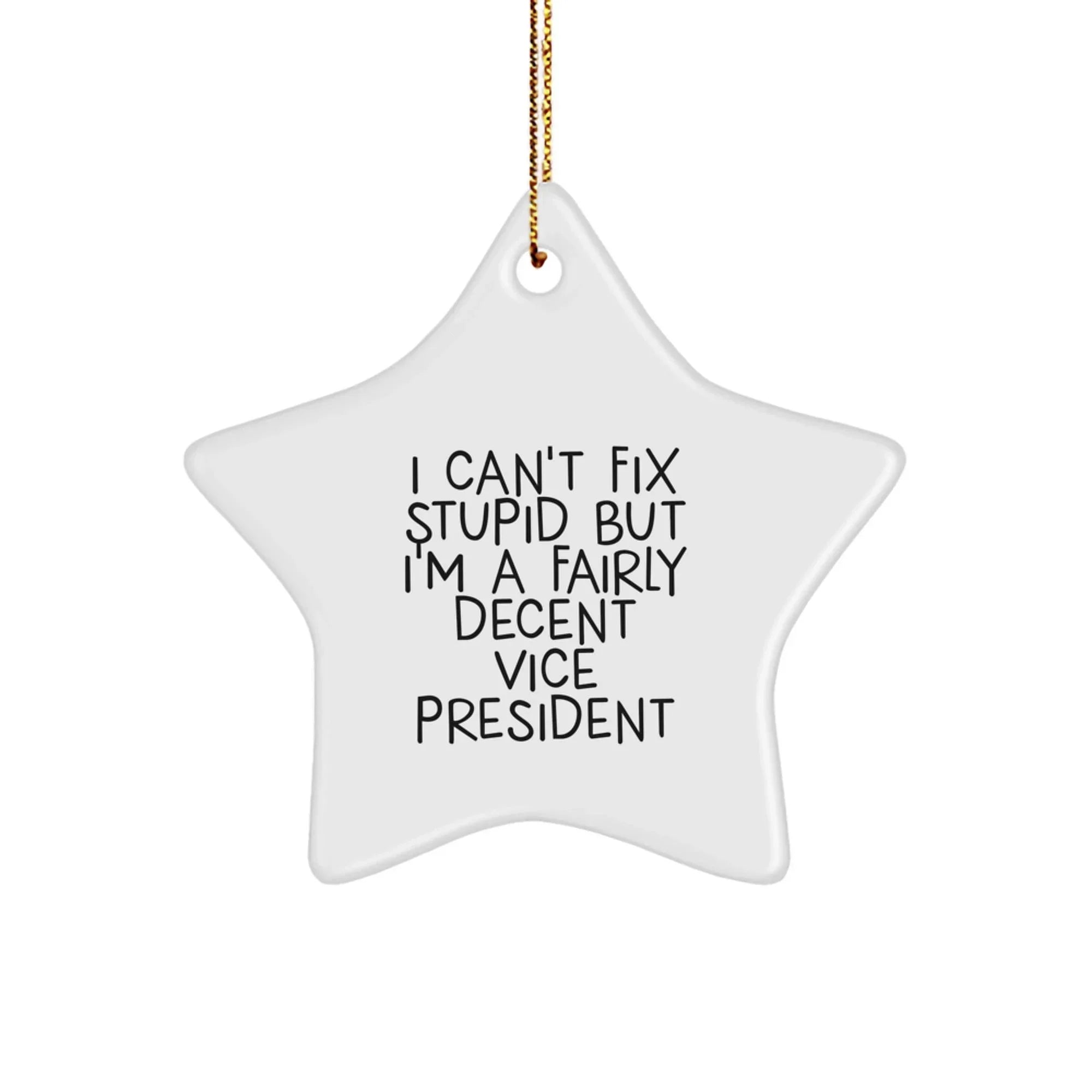Funny Vice President Star Ornament for Office Desk, Gifts from Friends to Vice President, Star Ornament Funny Quote, Christmas Unique Gifts for Vice President