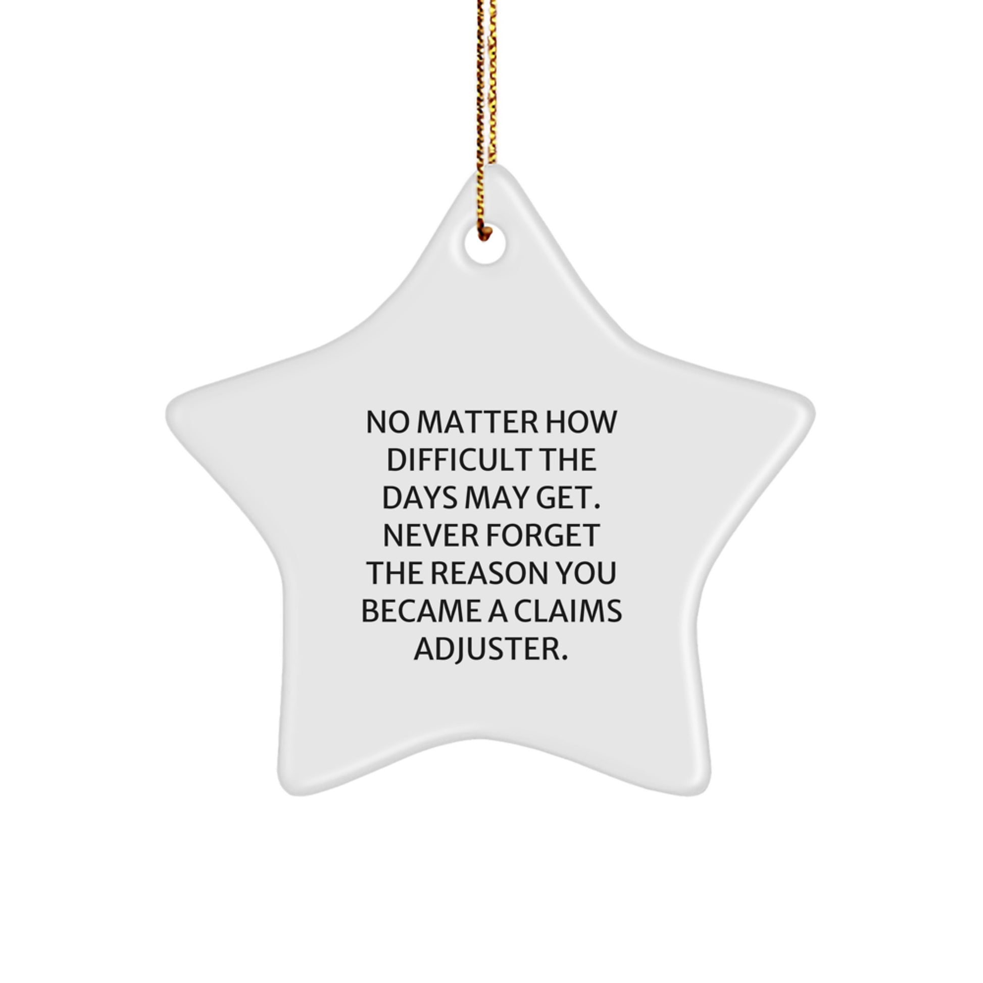 Funny Claims Adjuster Gifts from Men, Star Ornament for Claims Adjuster, Christmas Unique Gifts for Men, Never Forget Reason Became Claims Adjuster - Image 1