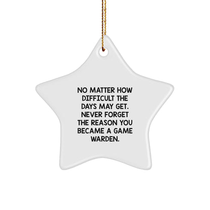 Game Warden Gifts from Friends - Star Ornament Inspirational Quote for Christmas Unique Gifts for Game Wardens - Image 1
